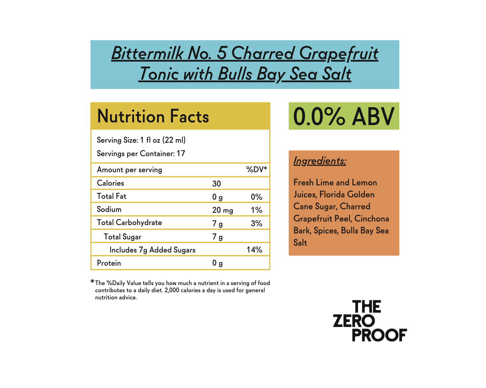 Bittermilk No. 5 Charred Grapefruit Tonic with Bulls Bay Sea Salt - The Zero Proof