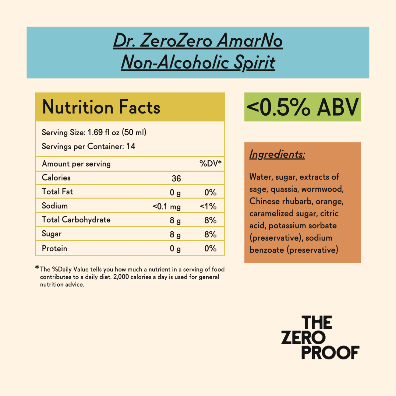 Dr. ZeroZero AmarNo Non - Alcoholic Botanical Spirit (700 mL) - The Zero Proof
