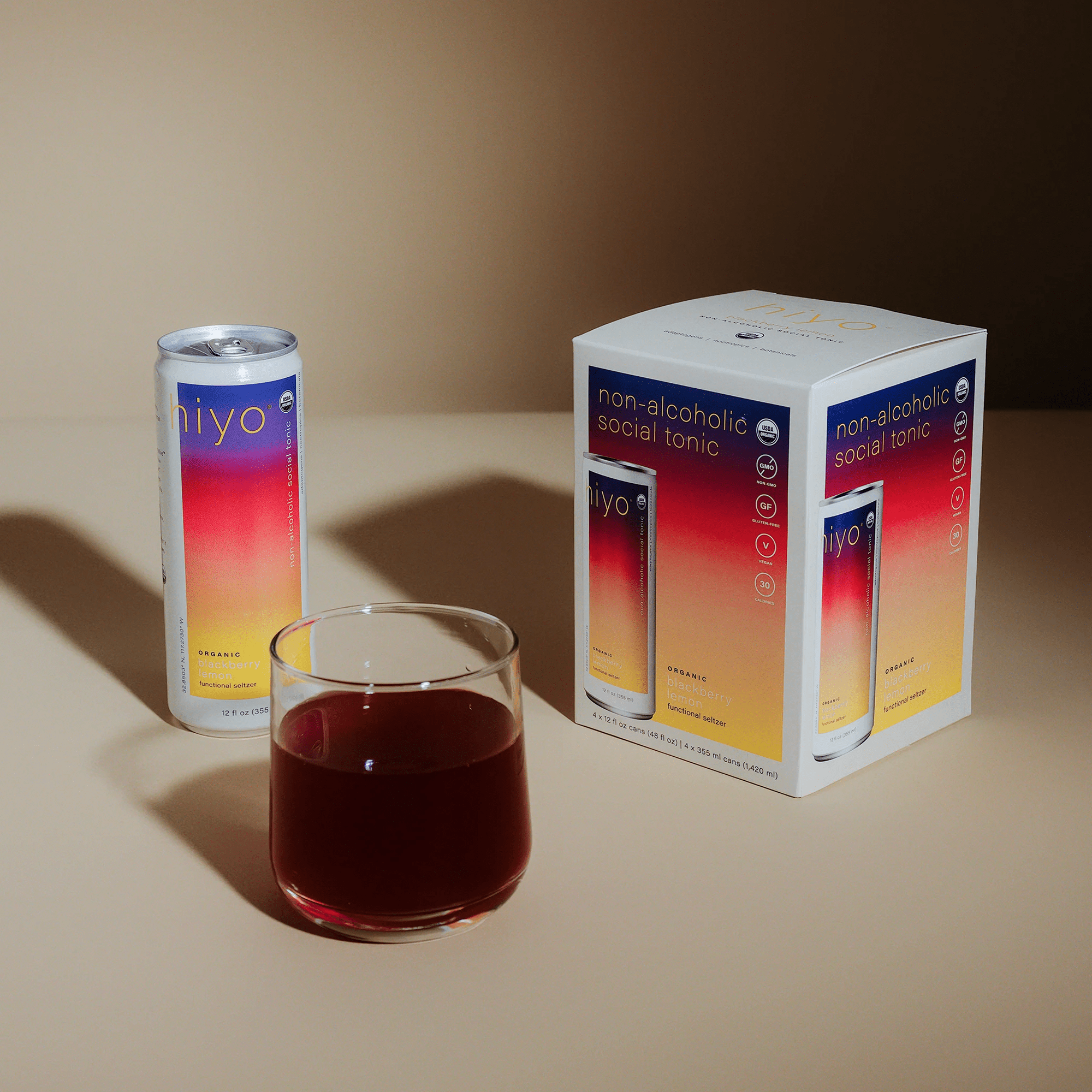 Hiyo Blackberry - Lemon Non - Alcoholic Seltzer (4 - Pack) - The Zero Proof