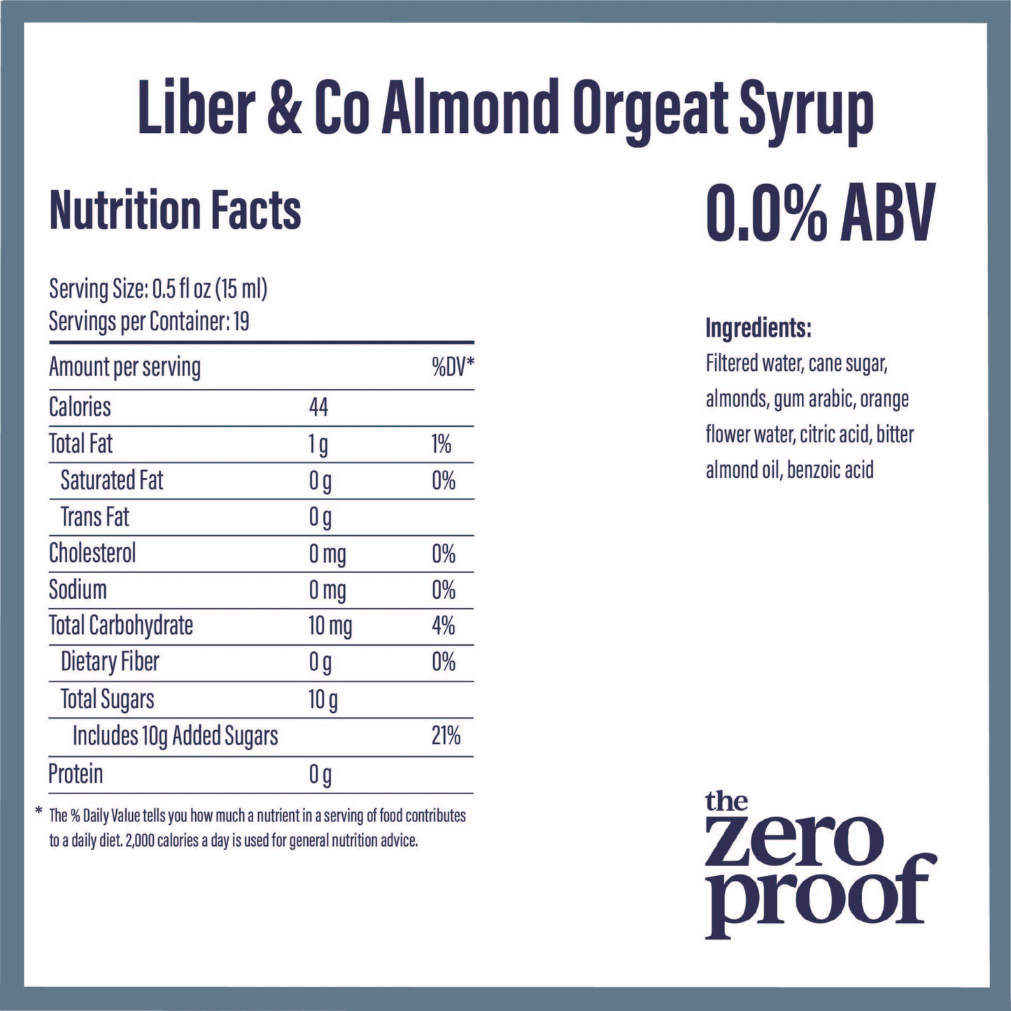 Liber & Co. Almond Orgeat Syrup (9.5 oz)