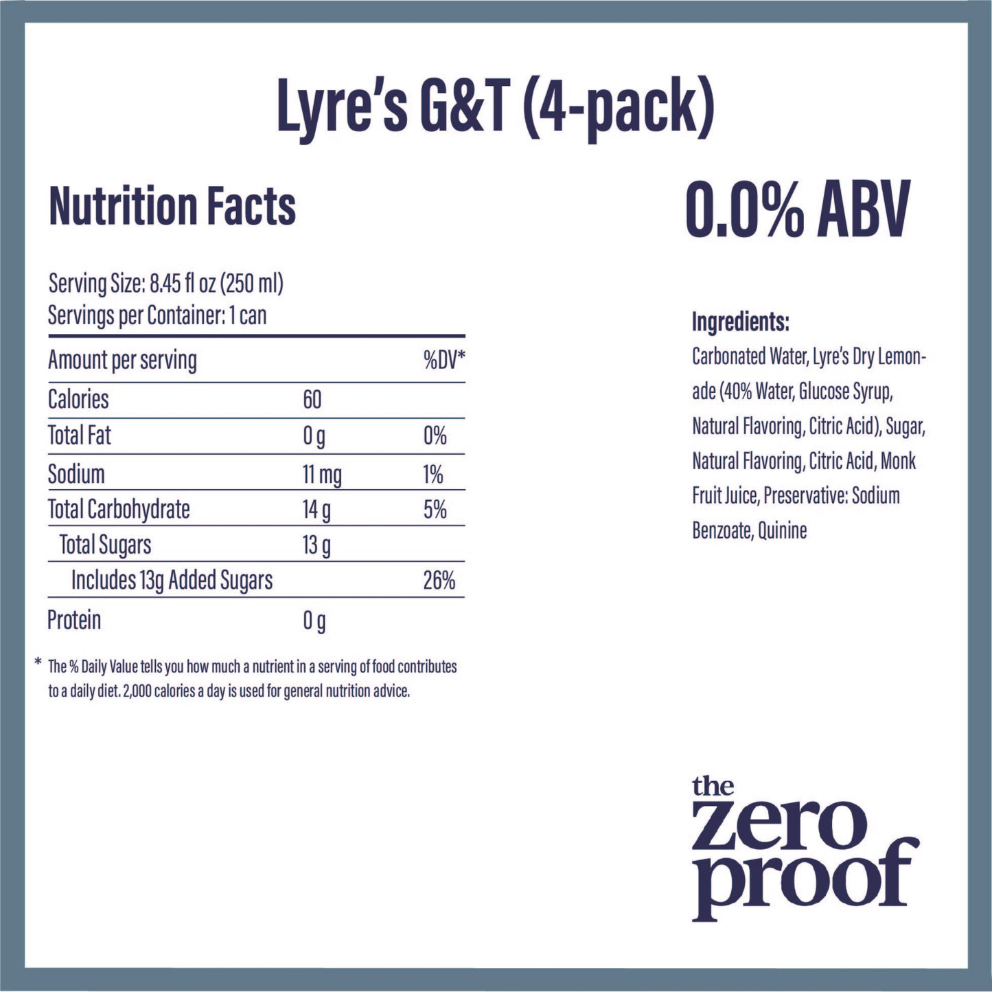 Lyre's Gin and Tonic Ready to Drink (4-pack)