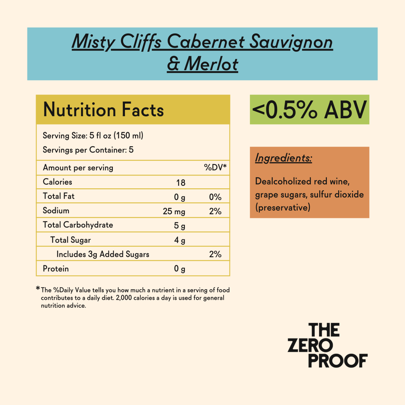 Misty Cliffs Cabernet Sauvignon - Merlot Blend Dealcoholized Wine - The Zero Proof