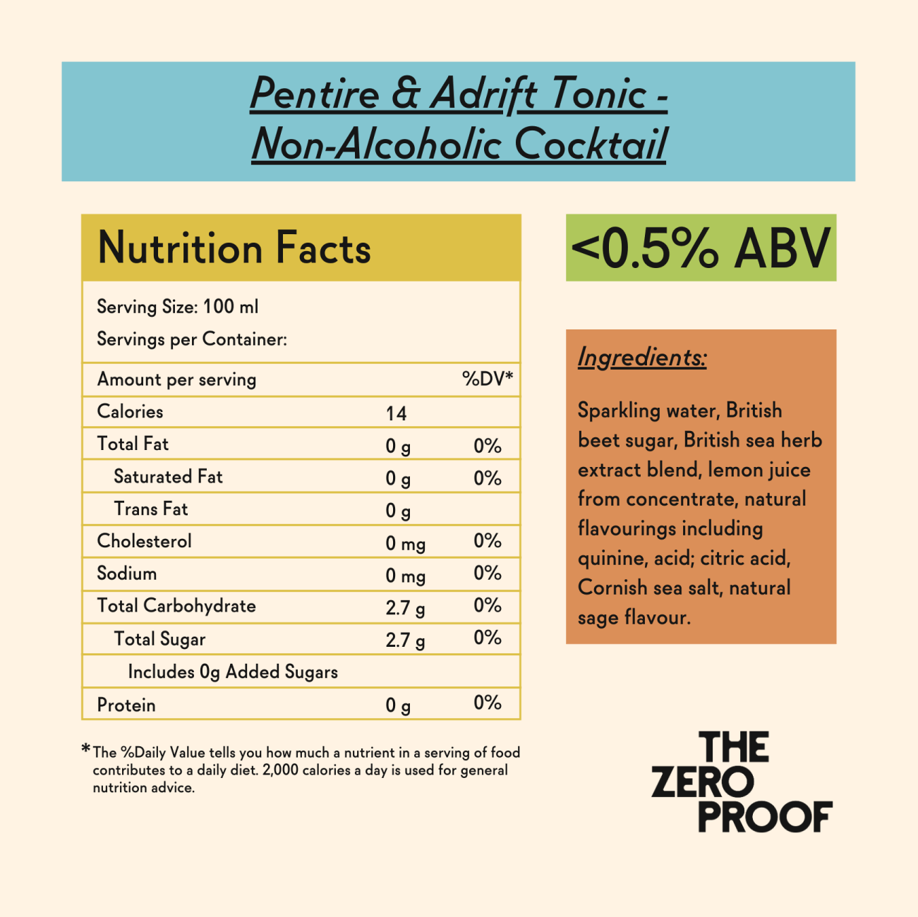 Pentire & Adrift Tonic - Non - Alcoholic Cocktail - The Zero Proof