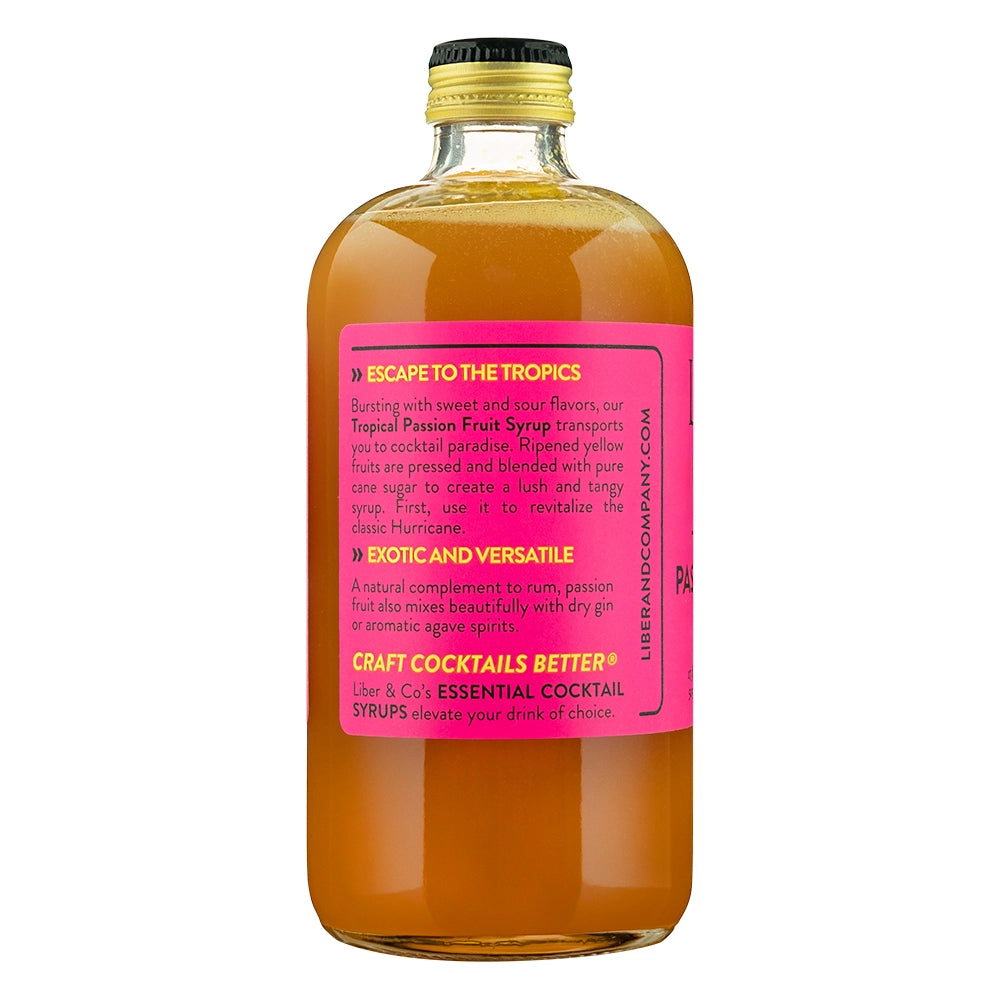 Liber & Co. Tropical Passion Fruit Syrup 9.5 oz - zero-proof-shop
