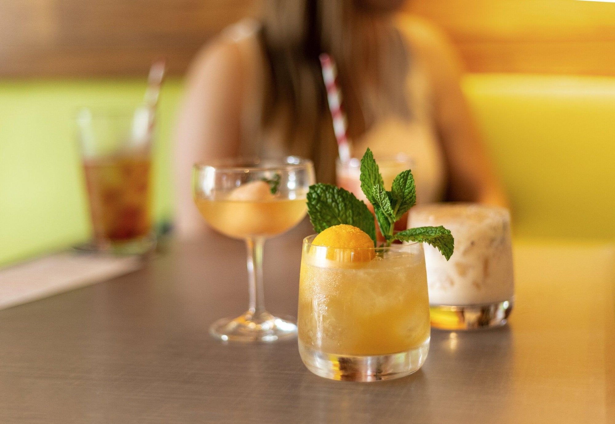 Pear Peach Fizz Mocktail - The Zero Proof