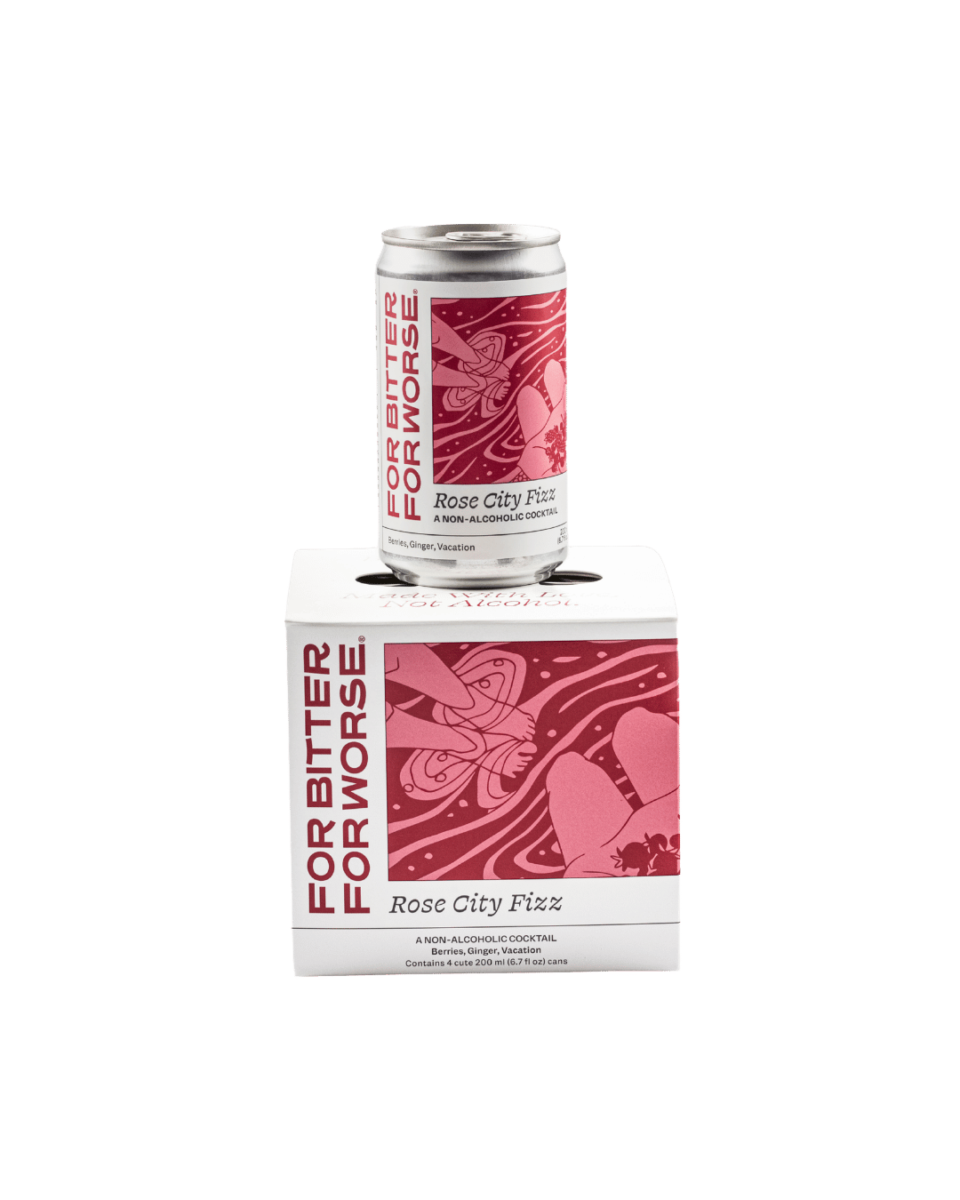 For Bitter For Worse Rose City Fizz Non-Alcoholic Cocktail (4-Pack)