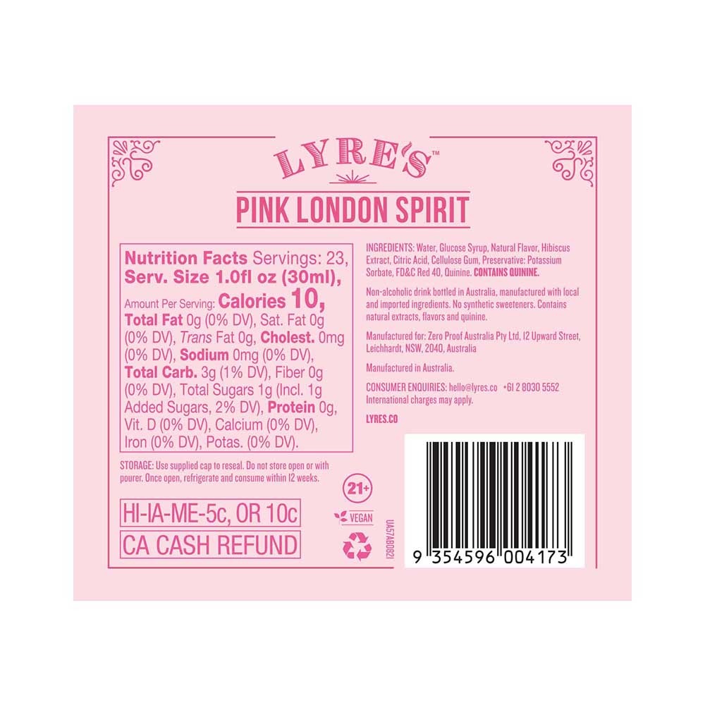 Lyre's Pink London Spirit Non-Alcoholic Gin