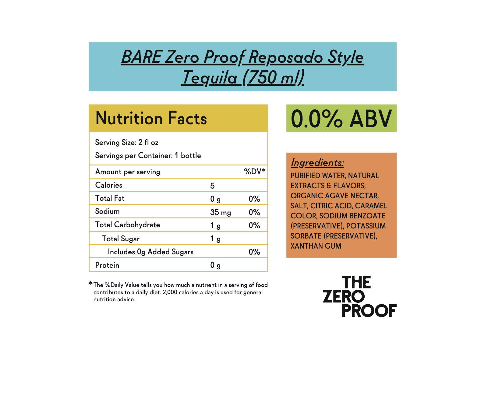 BARE Zero Proof Non-Alcoholic Reposado-Style Tequila