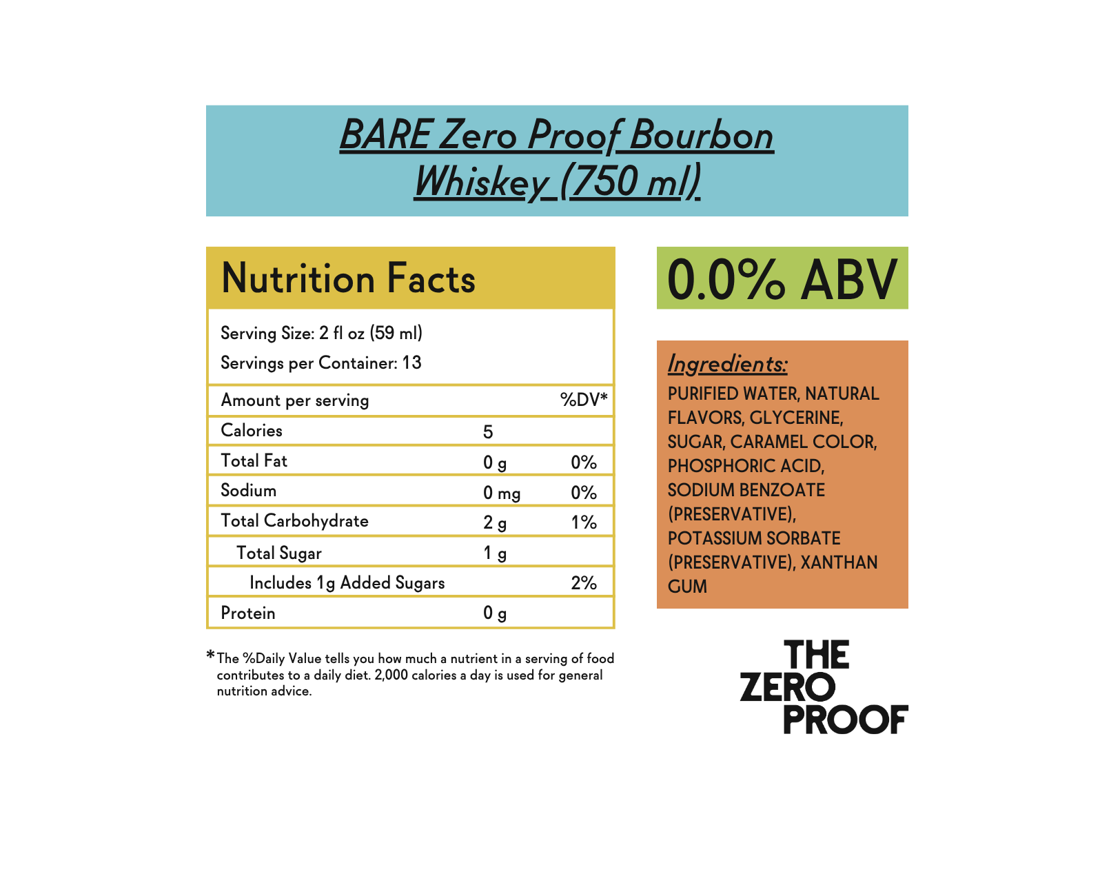 BARE Zero Proof Non-Alcoholic Bourbon Whiskey