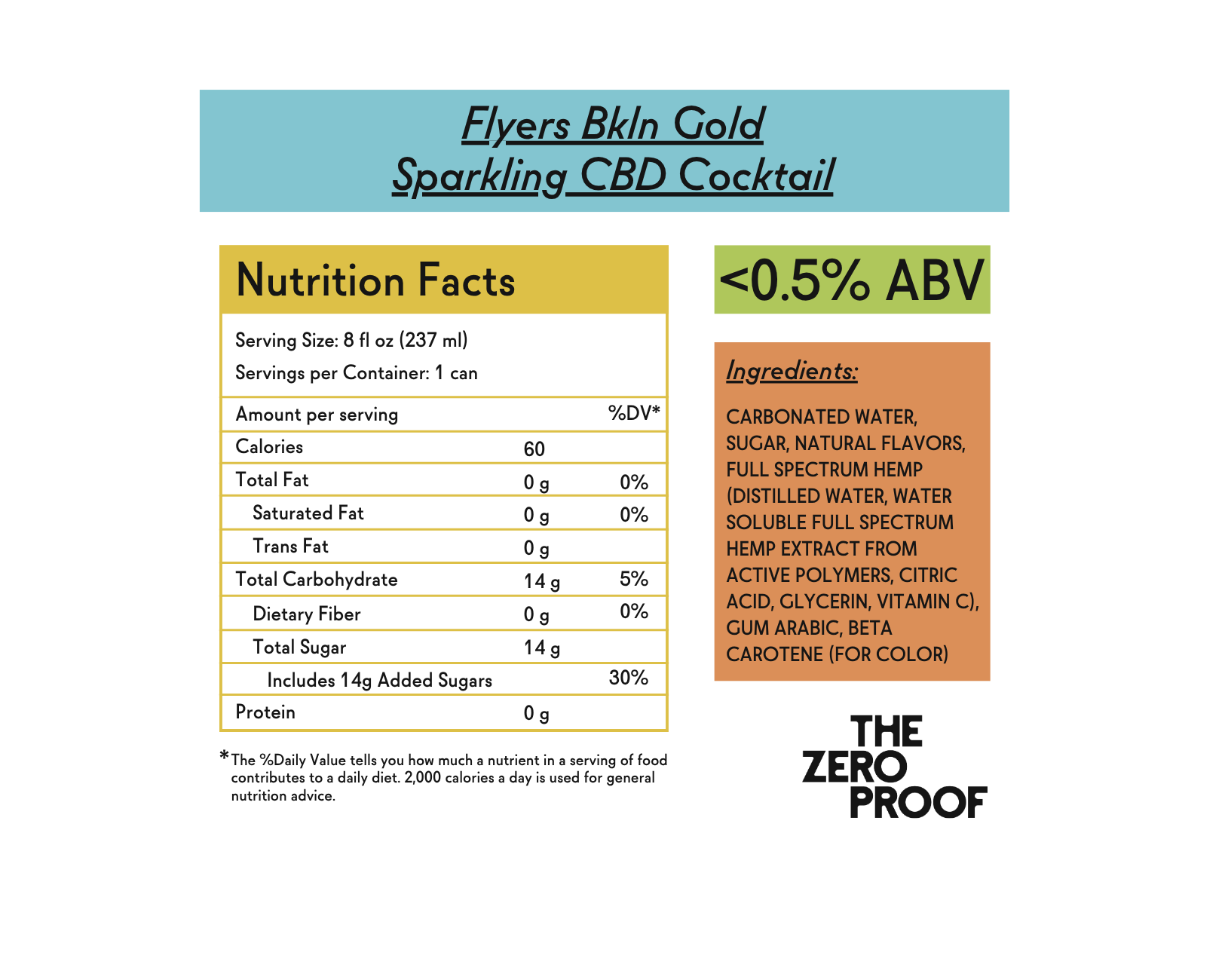Flyers Bkln Gold Sparkling CBD Cocktail