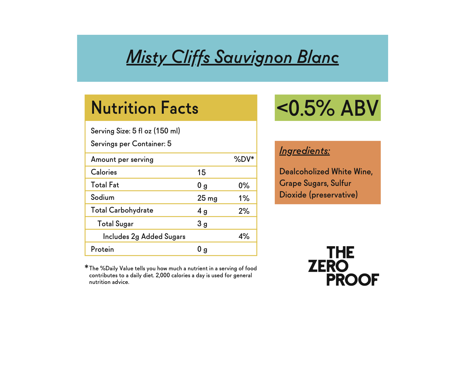 Misty Cliffs Non-Alcoholic Sauvignon Blanc