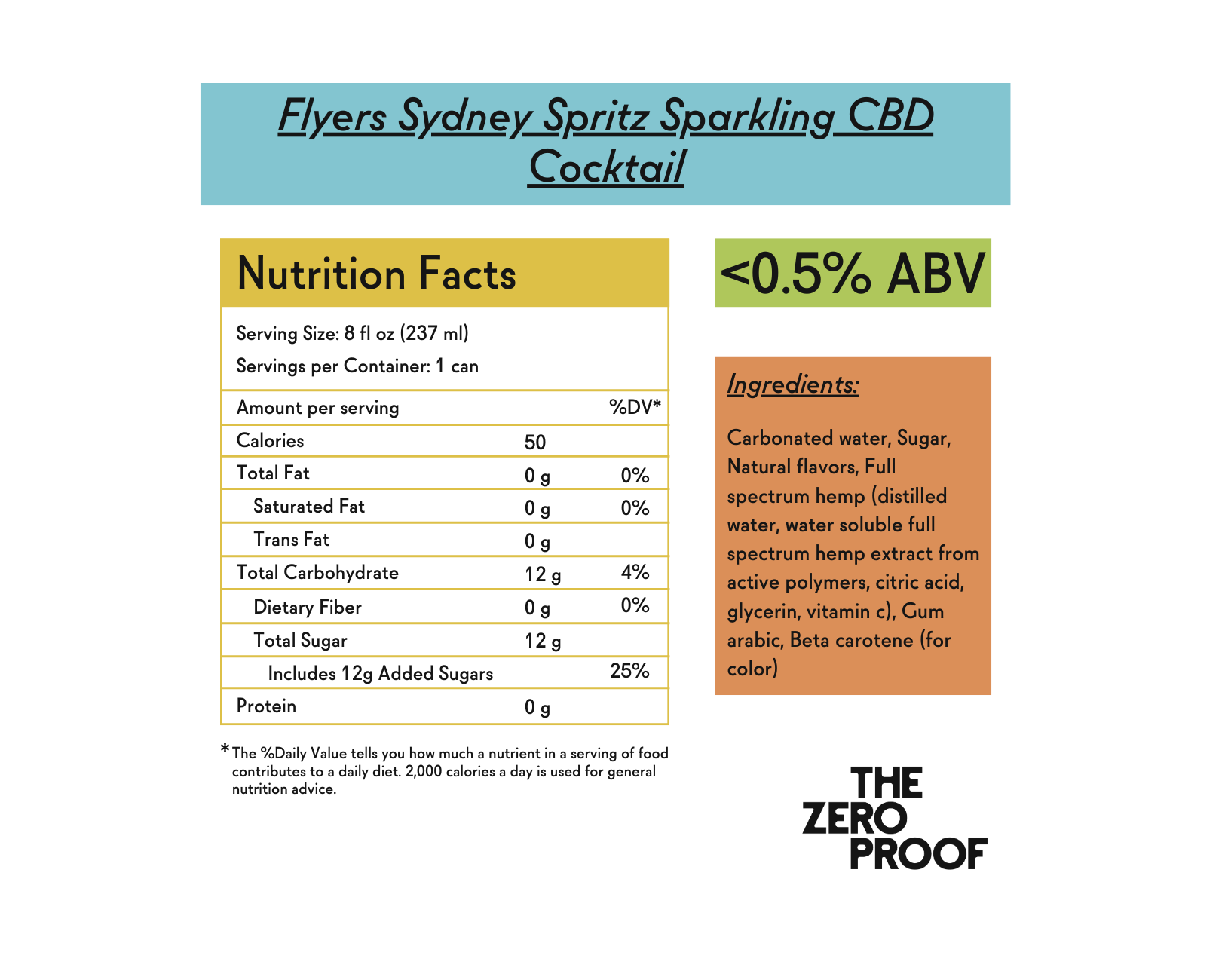 Flyers Sydney Spritz Sparkling CBD Cocktail