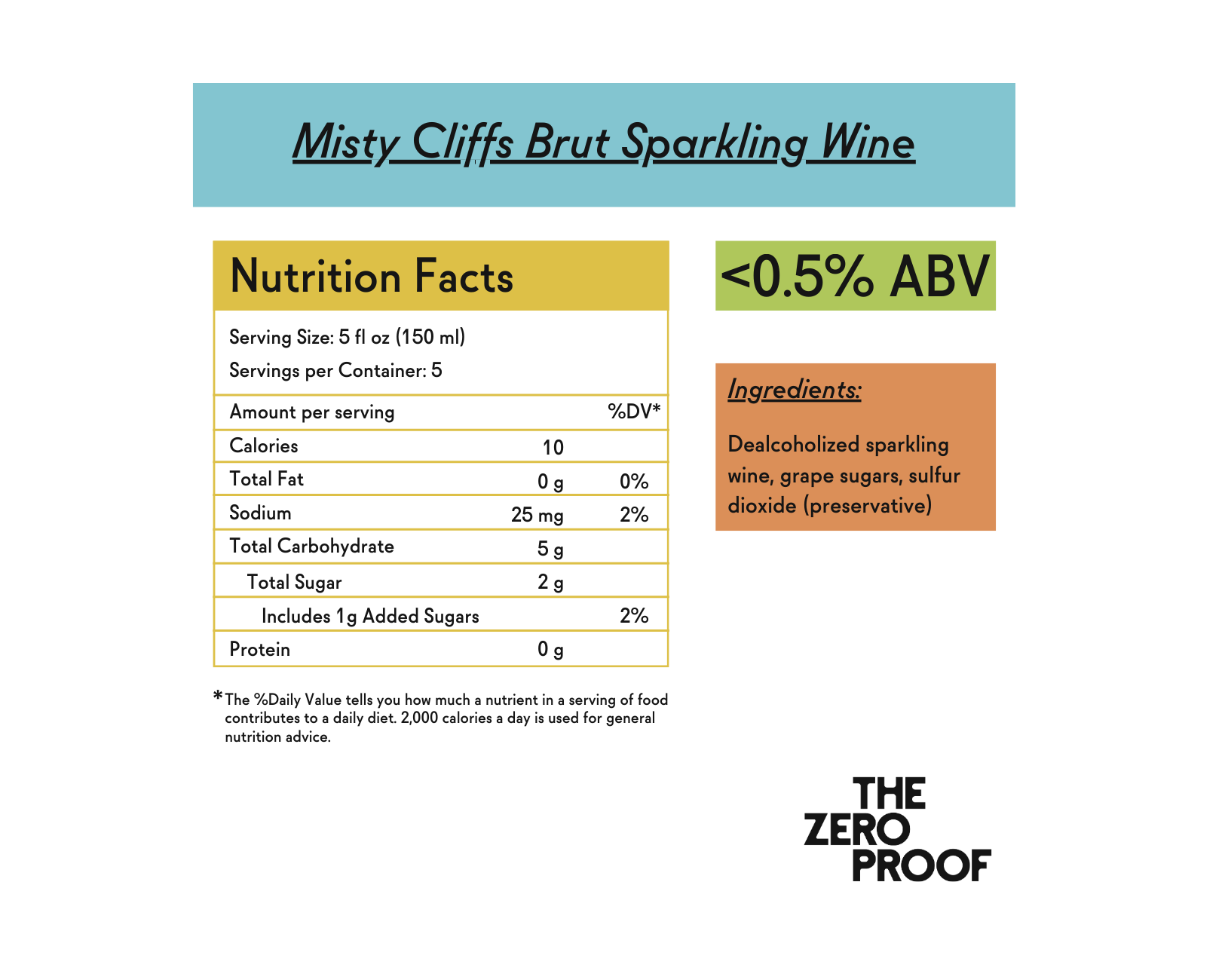 Misty Cliffs Brut Non-Alcoholic Sparkling