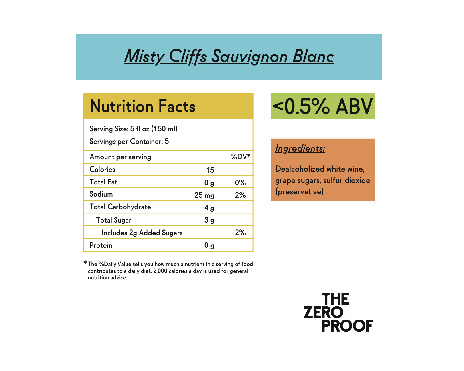 Misty Cliffs Non-Alcoholic Sauvignon Blanc