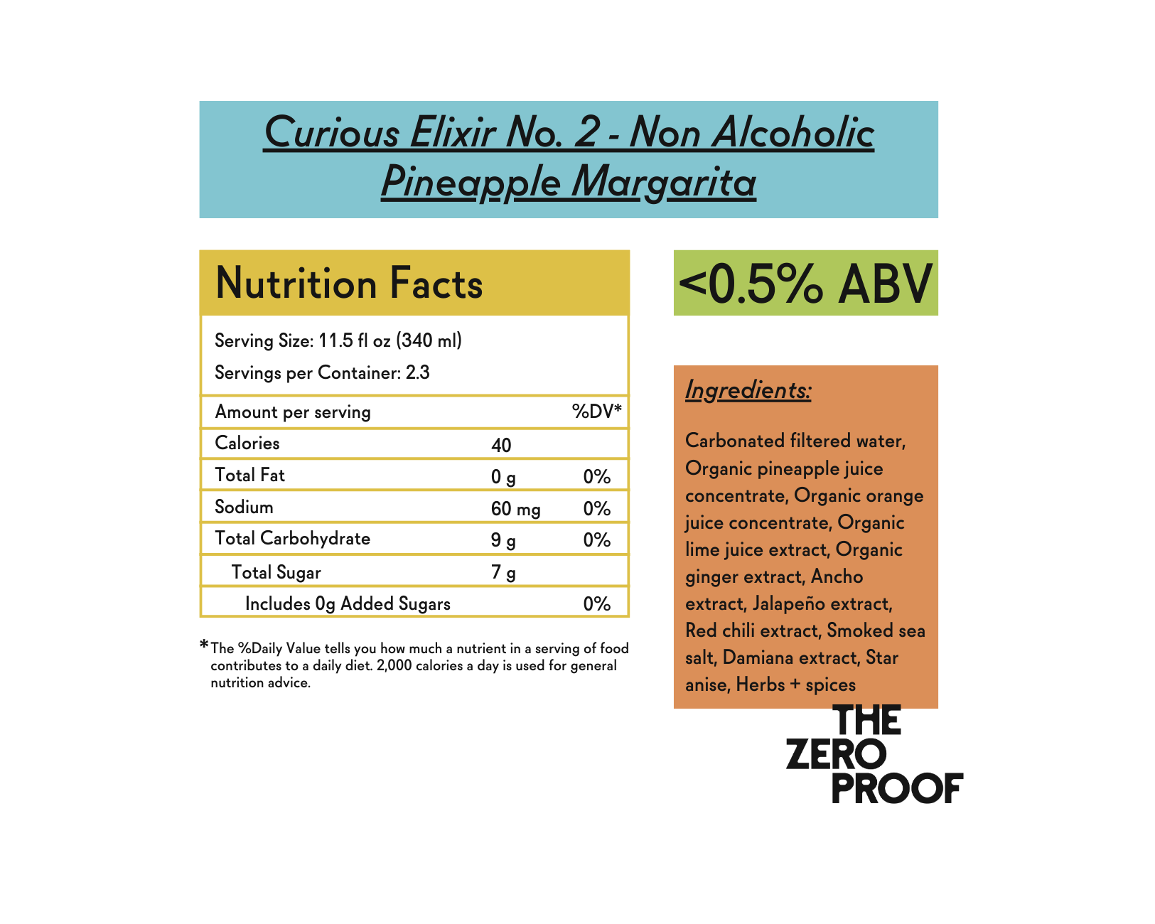 Curious Elixir No. 2 - Non Alcoholic Pineapple Margarita