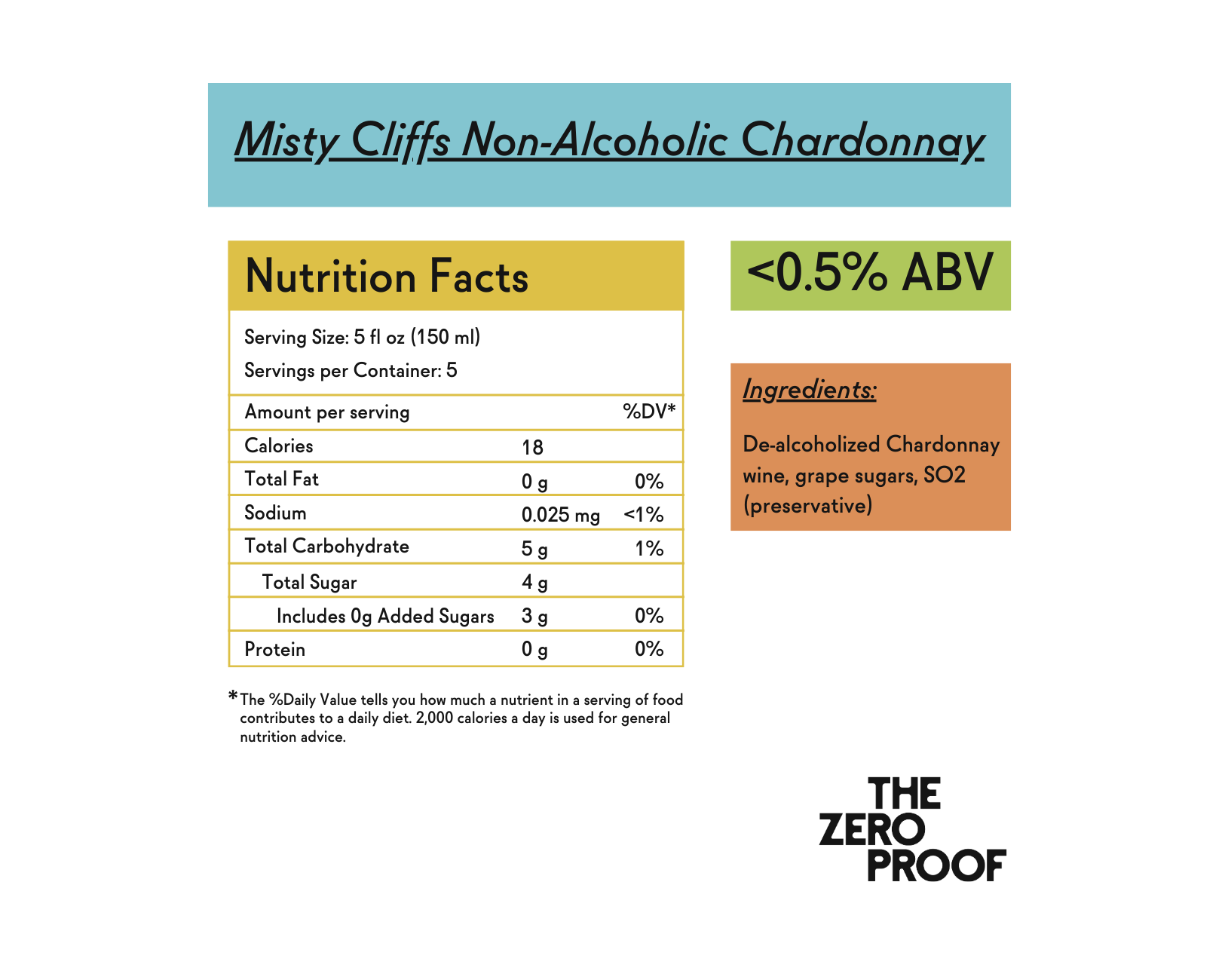 Misty Cliffs Non-Alcoholic Chardonnay