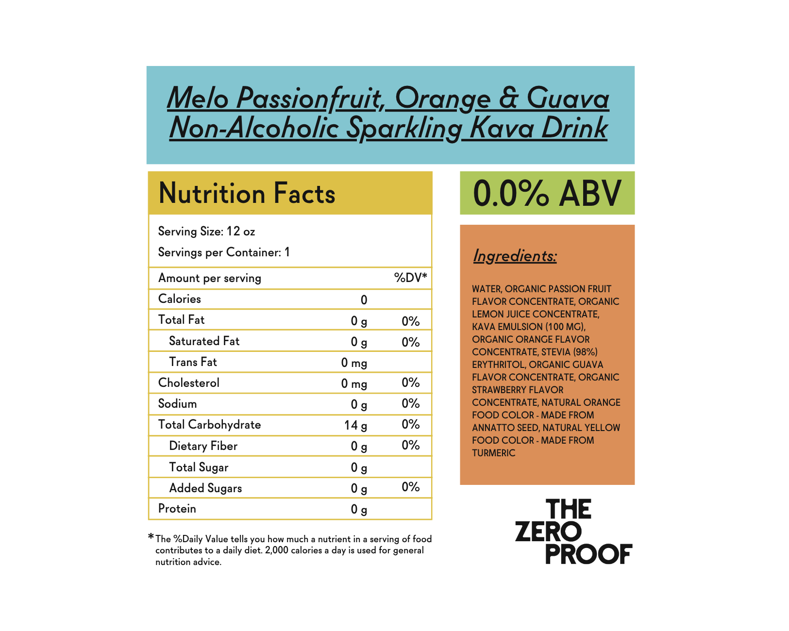 Melo Passionfruit, Orange & Guava Non-Alcoholic Sparkling Kava Drink