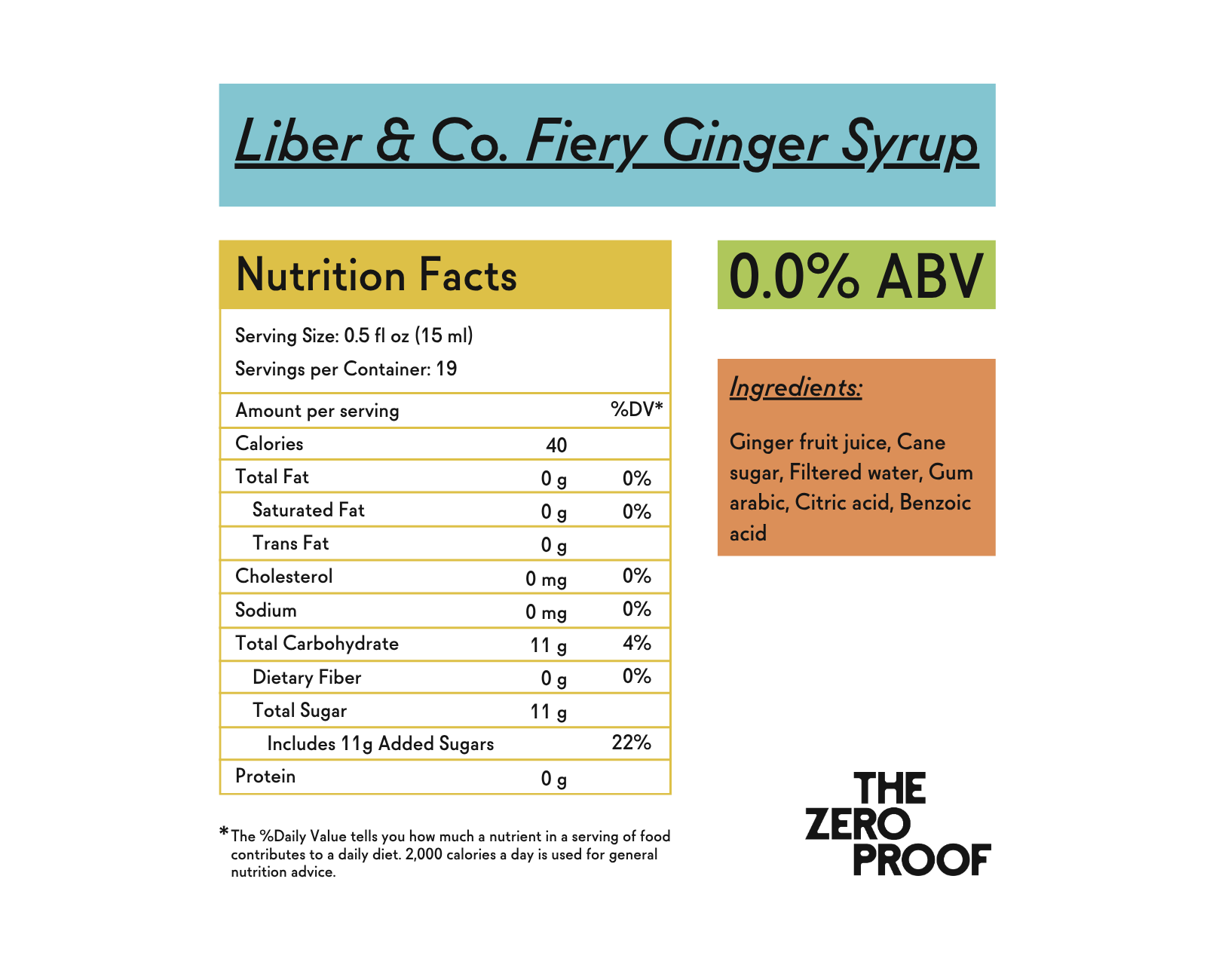 Liber & Co's Fiery Ginger Non-Alcoholic Syrup | The Zero Proof Liber & Co's Fiery Ginger Non-Alcoholic Syrup | The Zero Proof