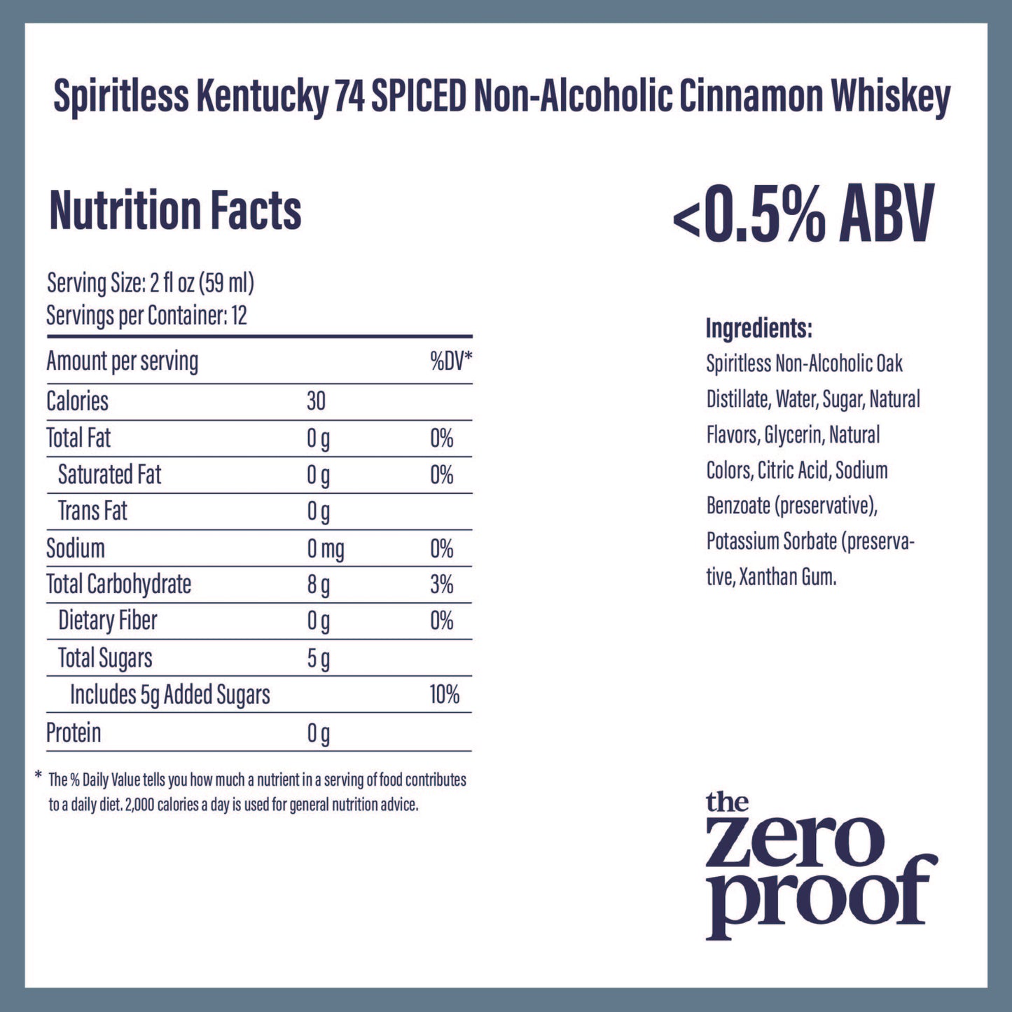 Spiritless Kentucky 74 SPICED Non-Alcoholic Cinnamon Whiskey