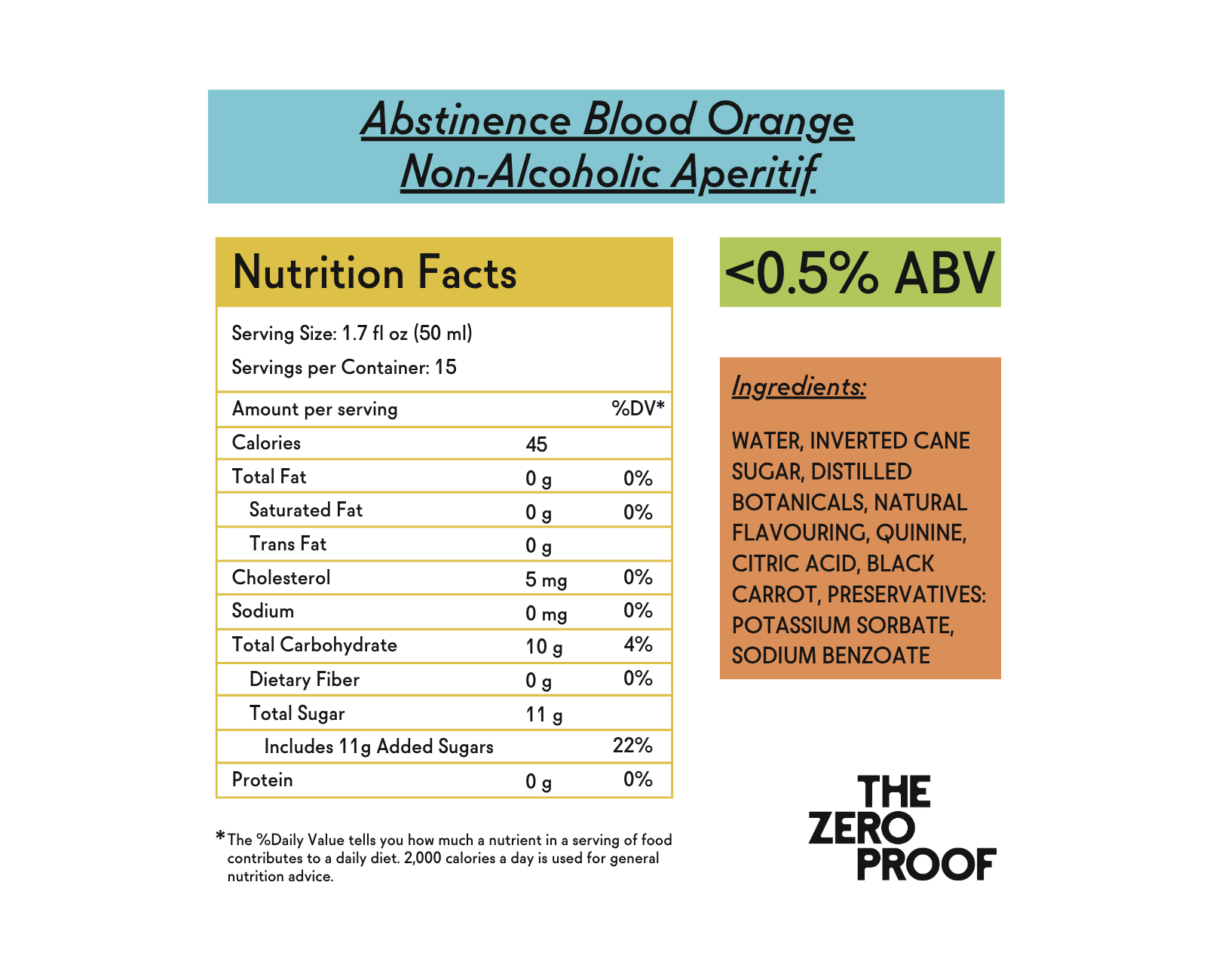 Abstinence Blood Orange Aperitif - The Zero Proof