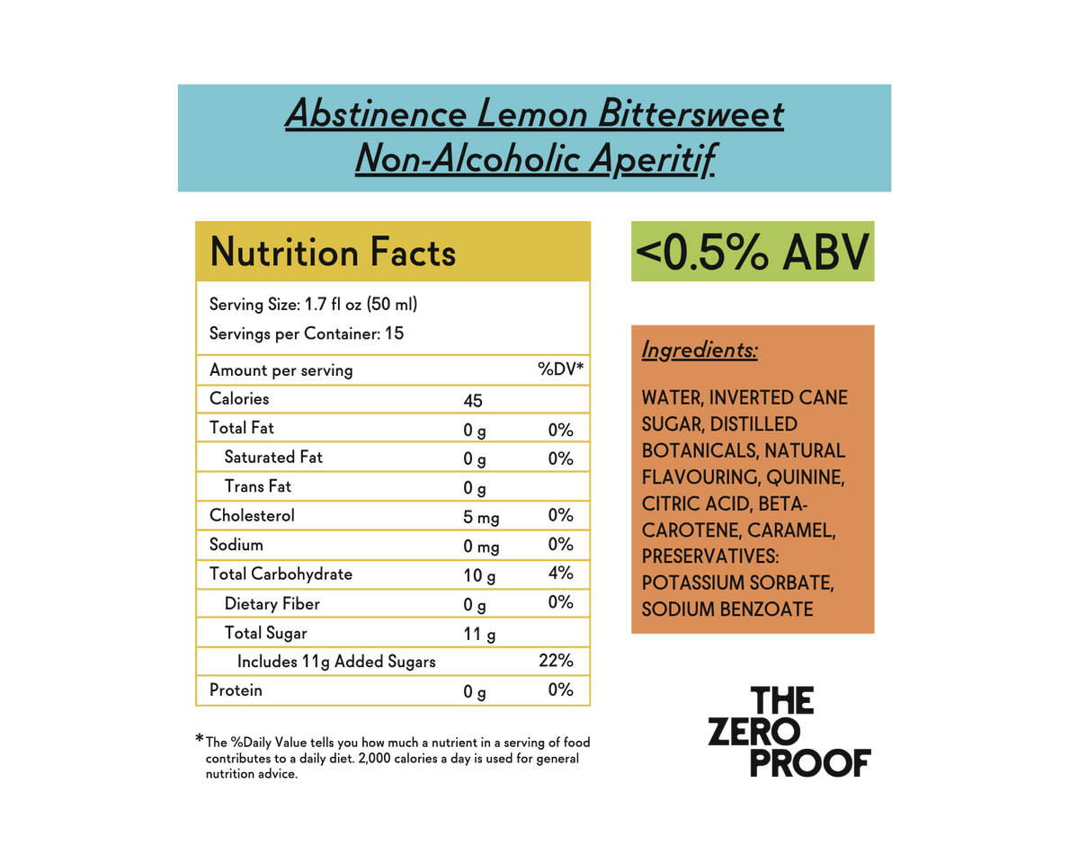 Abstinence's Lemon Bittersweet Non-Alcoholic Aperitif | The Zero Proof