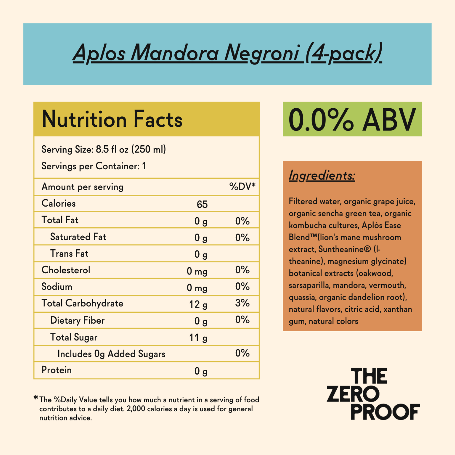 Aplos Mandora Negroni (4 - Pack) - The Zero Proof