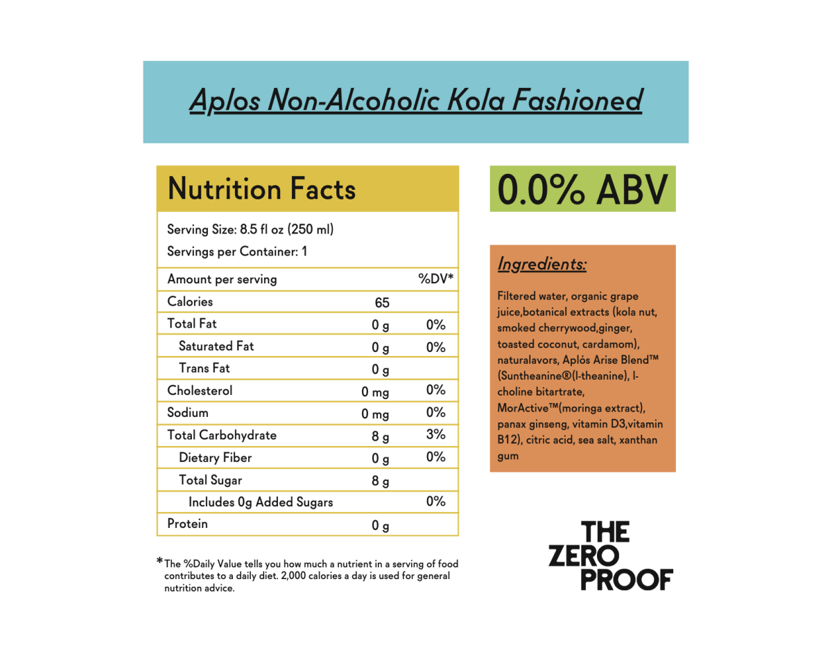 Aplos Non - Alcoholic Kola Fashioned - The Zero Proof