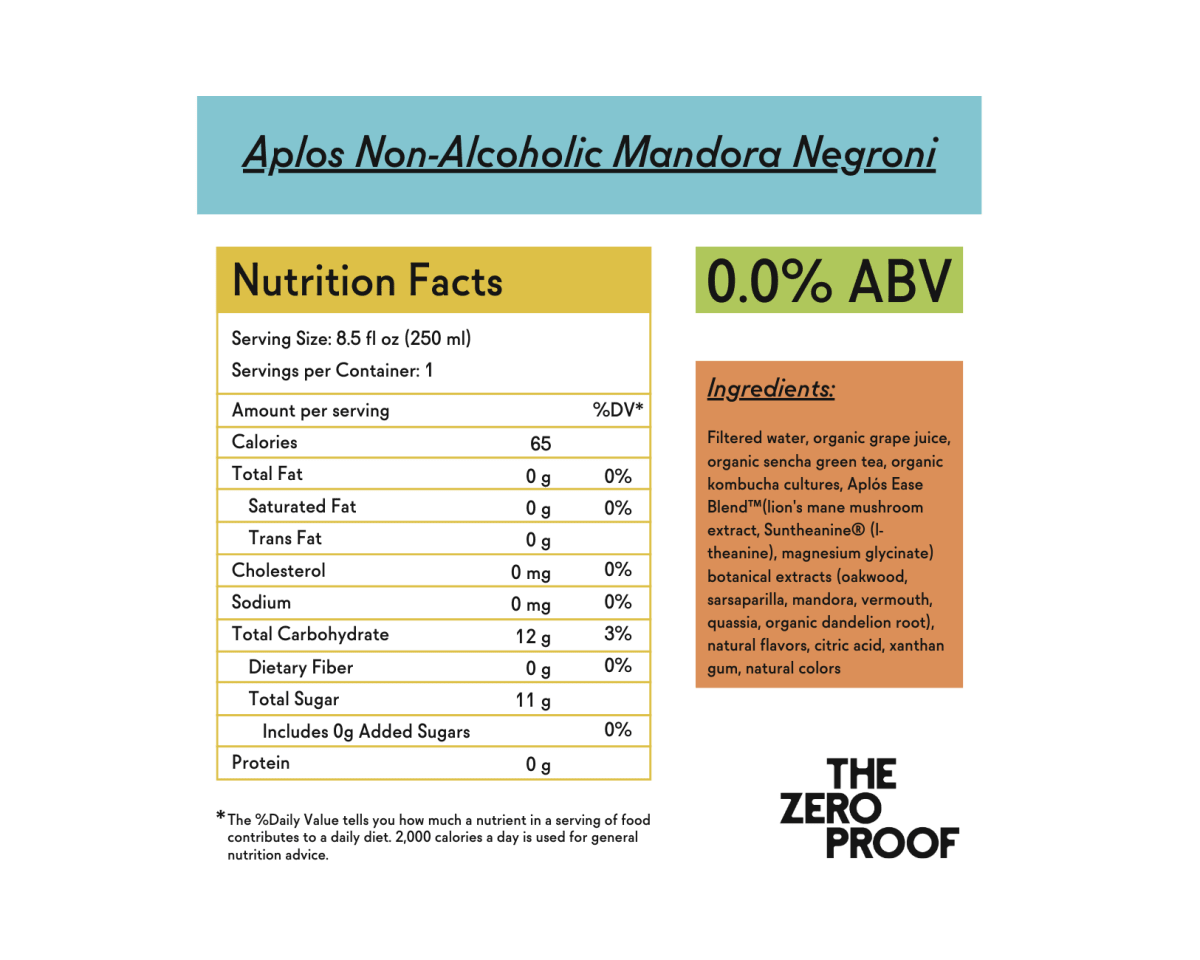 Aplos Non - Alcoholic Mandora Negroni - The Zero Proof