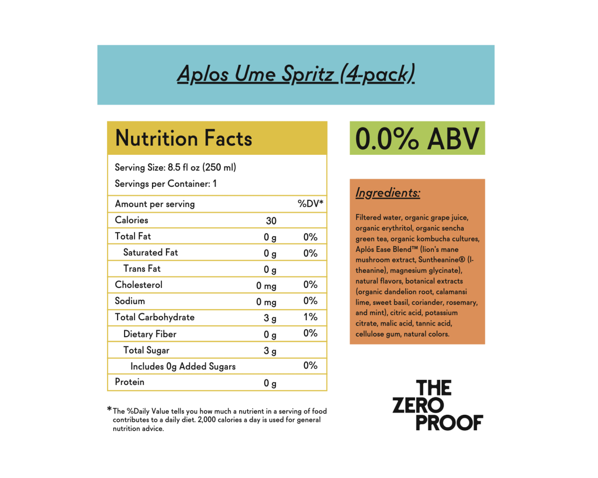 Aplos Non - Alcoholic Ume Spritz - The Zero Proof