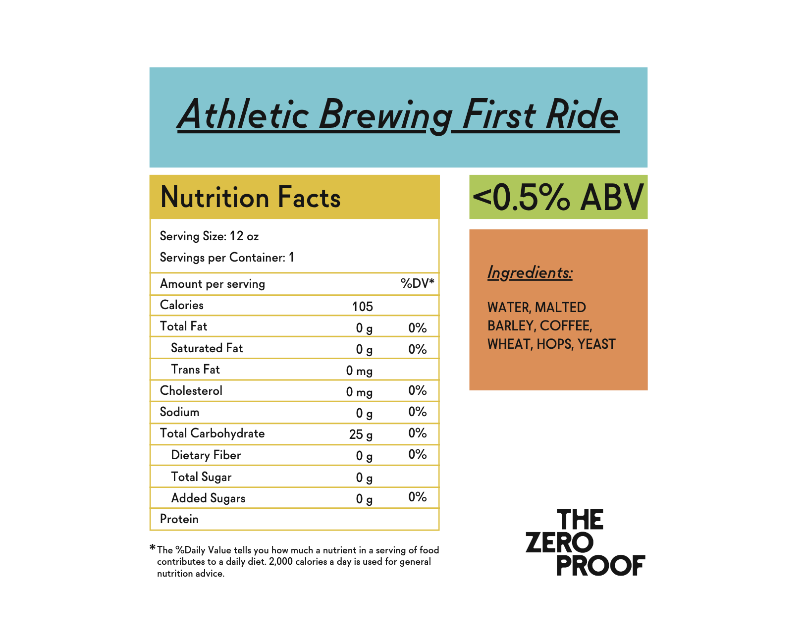 Athletic Brewing First Ride Non - Alcoholic Extra Dark Brew With Coffee - The Zero Proof