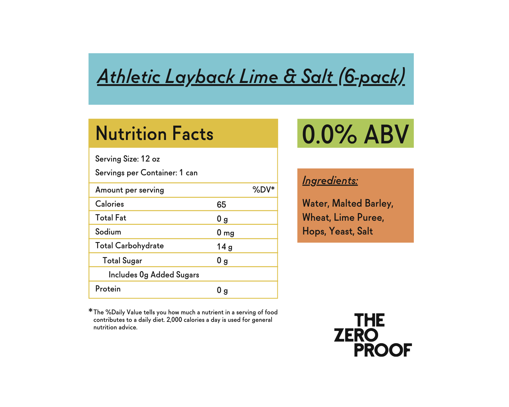 Athletic Brewing Layback Lime & Salt Non - Alcoholic Beer - The Zero Proof