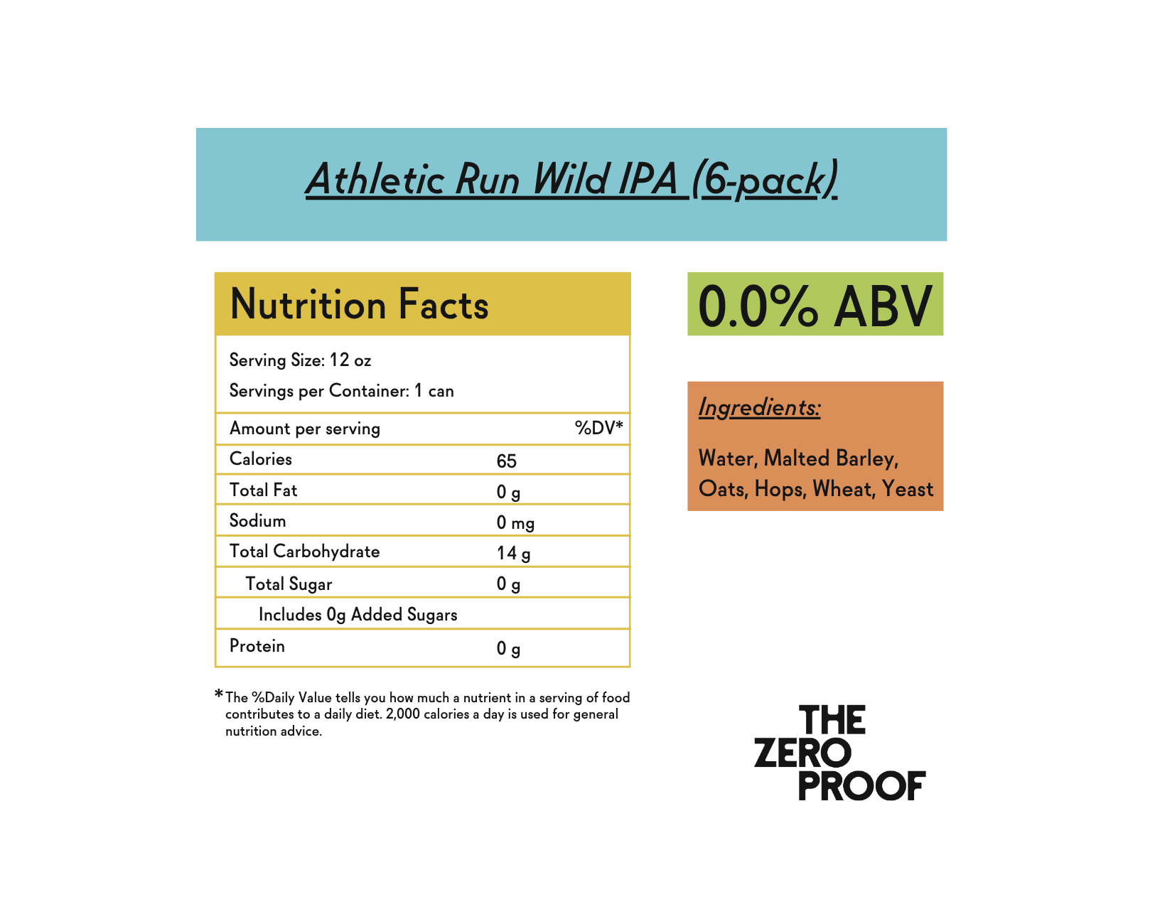 Athletic Run Wild IPA Non - Alcoholic Beer - The Zero Proof
