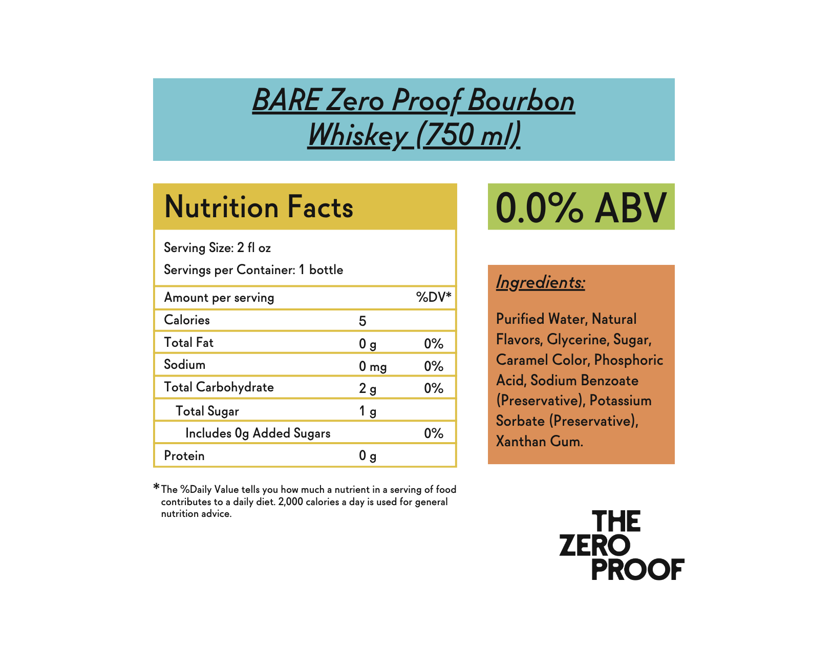 BARE Zero Proof Bourbon Whiskey (750 ml) - The Zero Proof