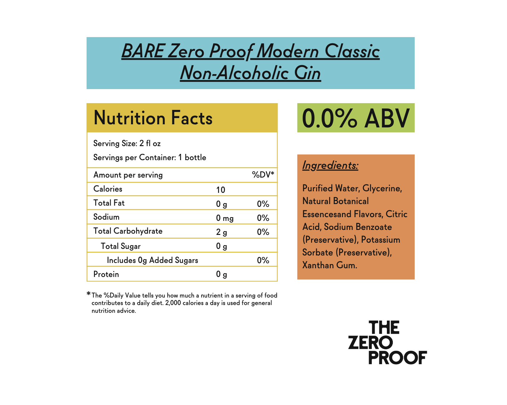 BARE Zero Proof Modern Classic Gin (750 ml) - The Zero Proof