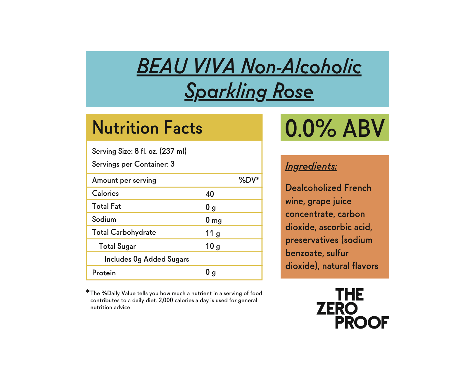 BEAU VIVA Non - Alcoholic Sparkling Rose - The Zero Proof