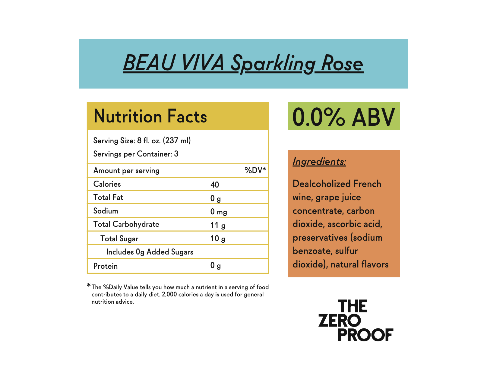 BEAU VIVA Sparkling Rose - The Zero Proof