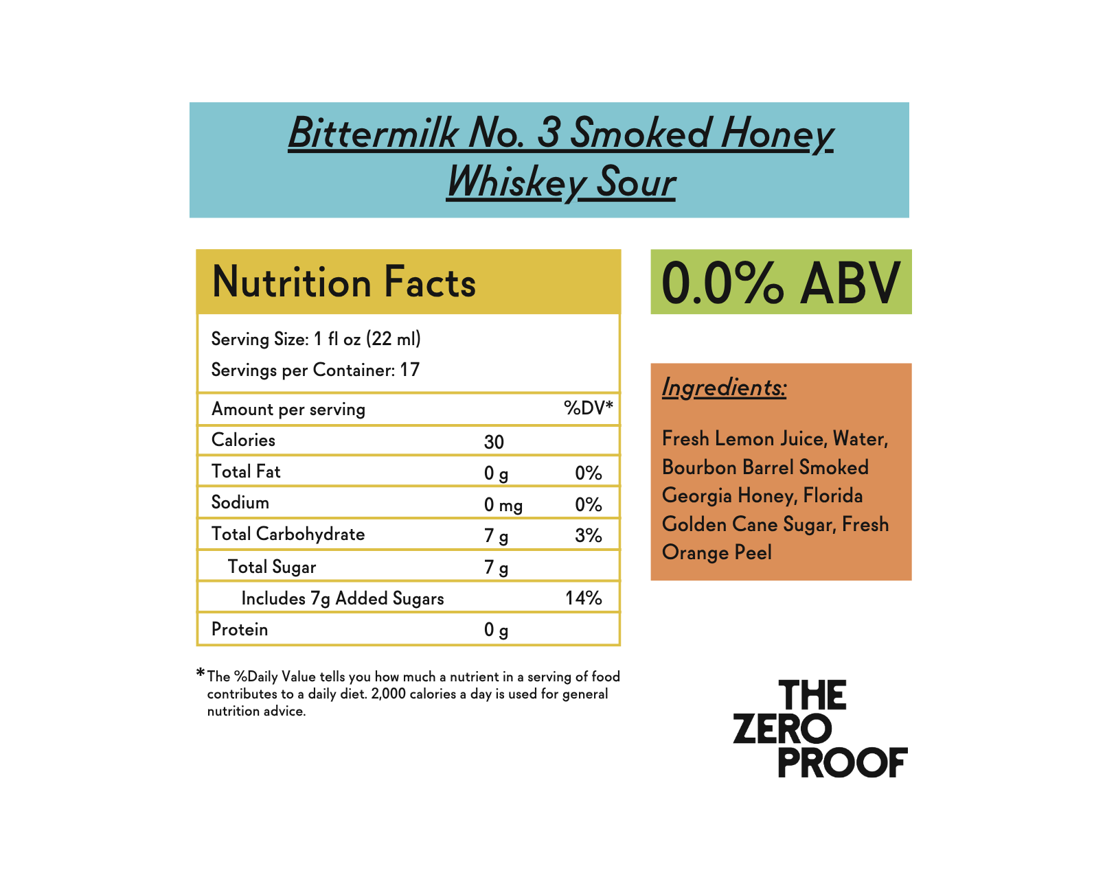Bittermilk No. 3 Smoked Honey Whiskey Sour - The Zero Proof