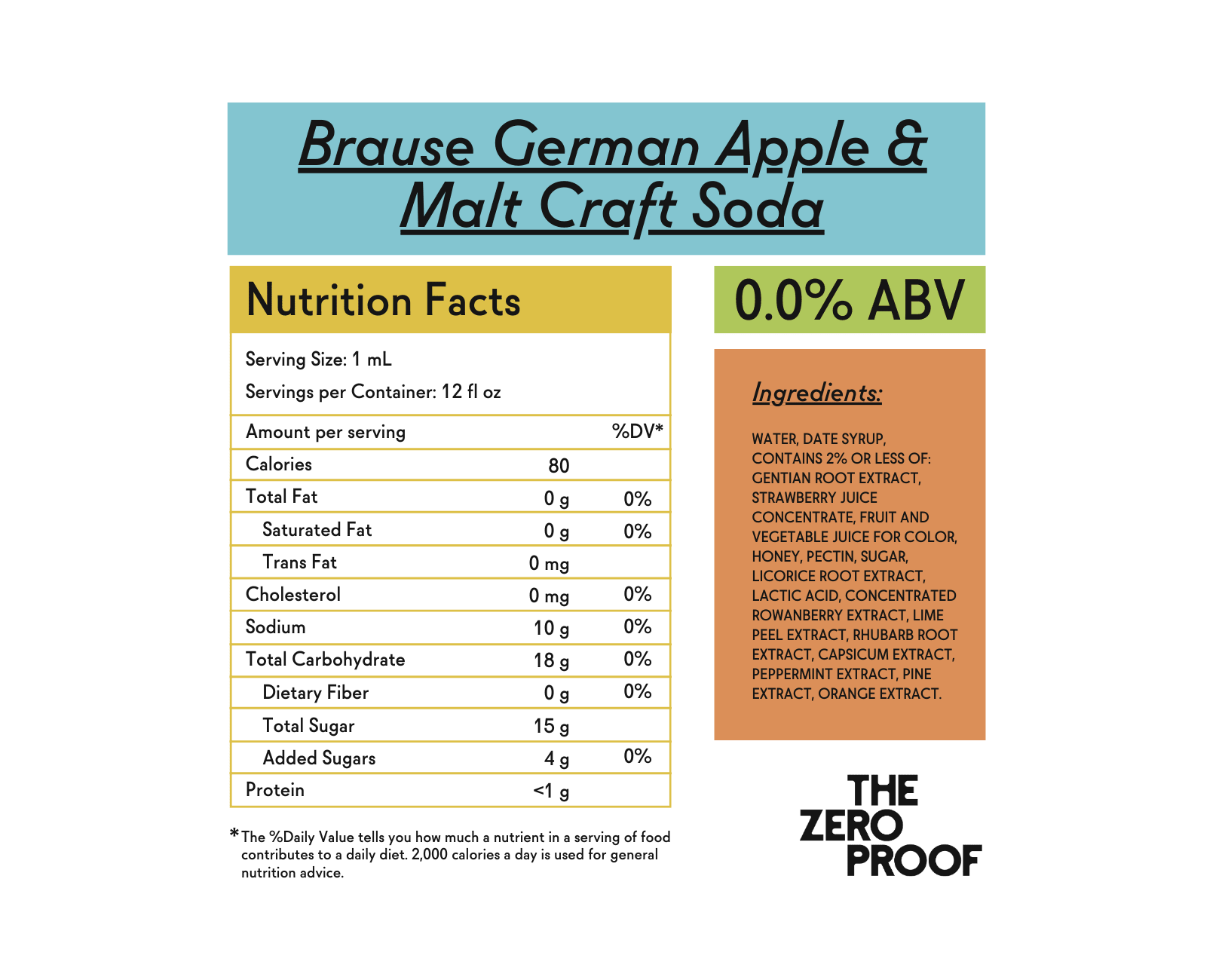 Brause Apple & Malt German Craft Soda - The Zero Proof