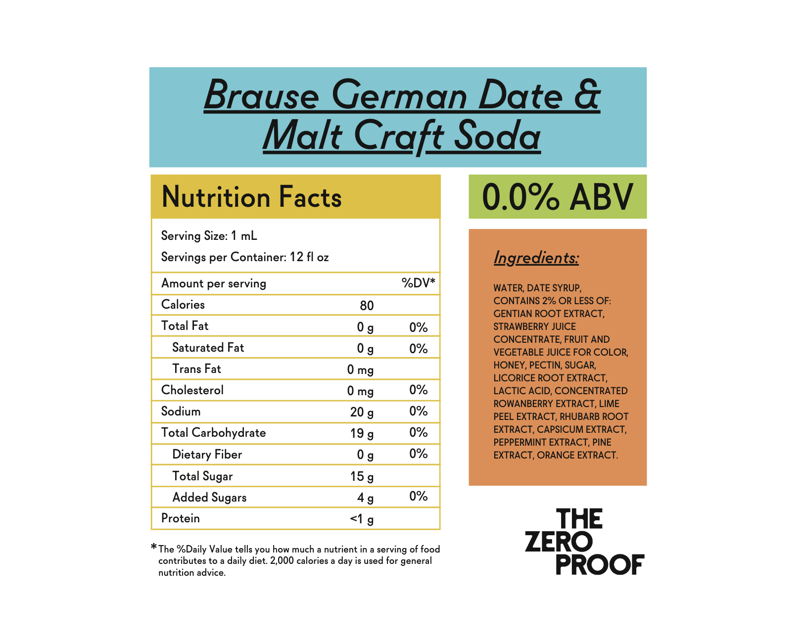 Brause Date & Malt German Craft Soda - The Zero Proof