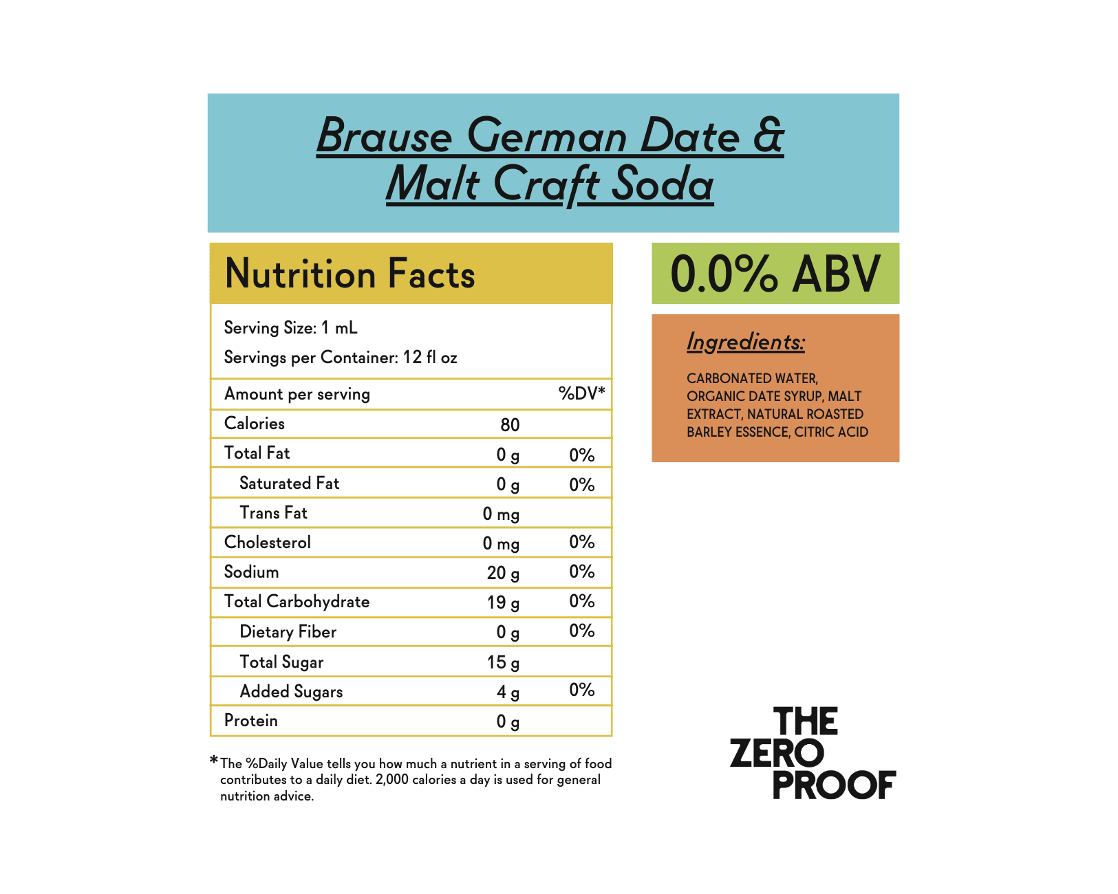 Brause Date & Malt German Craft Soda - The Zero Proof