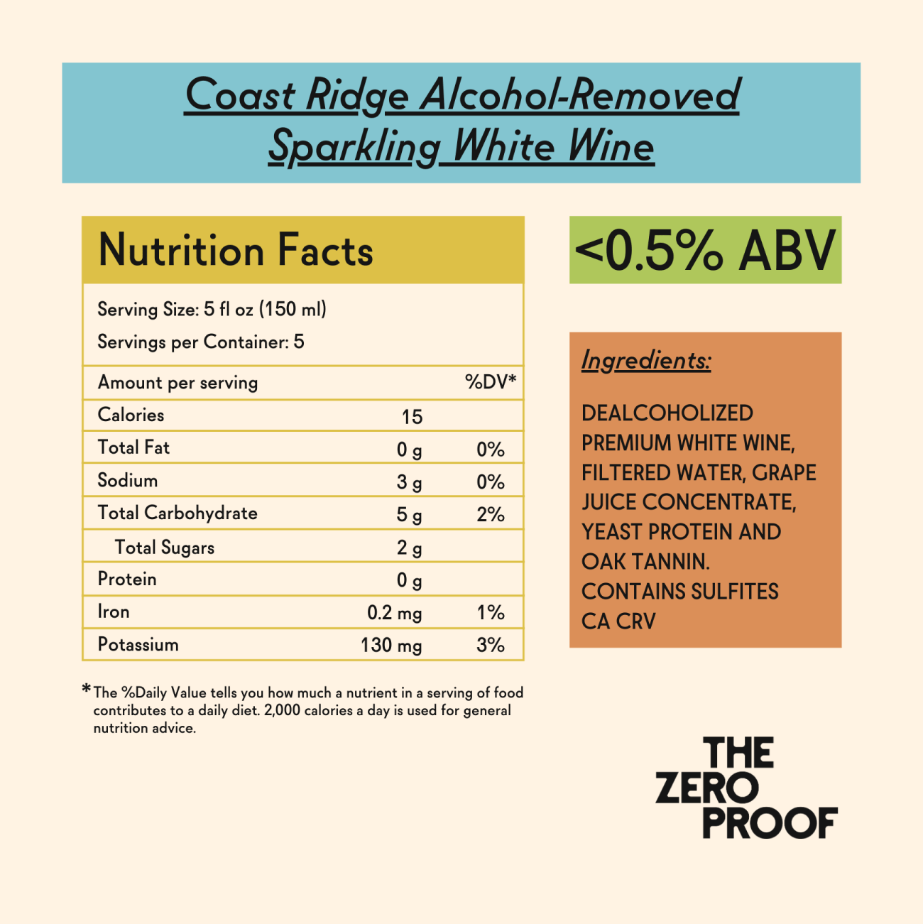 Coast Ridge Alcohol - Removed Sparkling White Wine - The Zero Proof