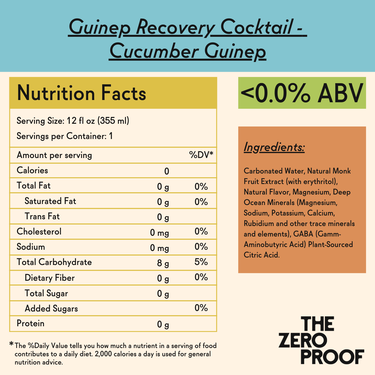Cucumber Recovery Cocktail - The Zero Proof