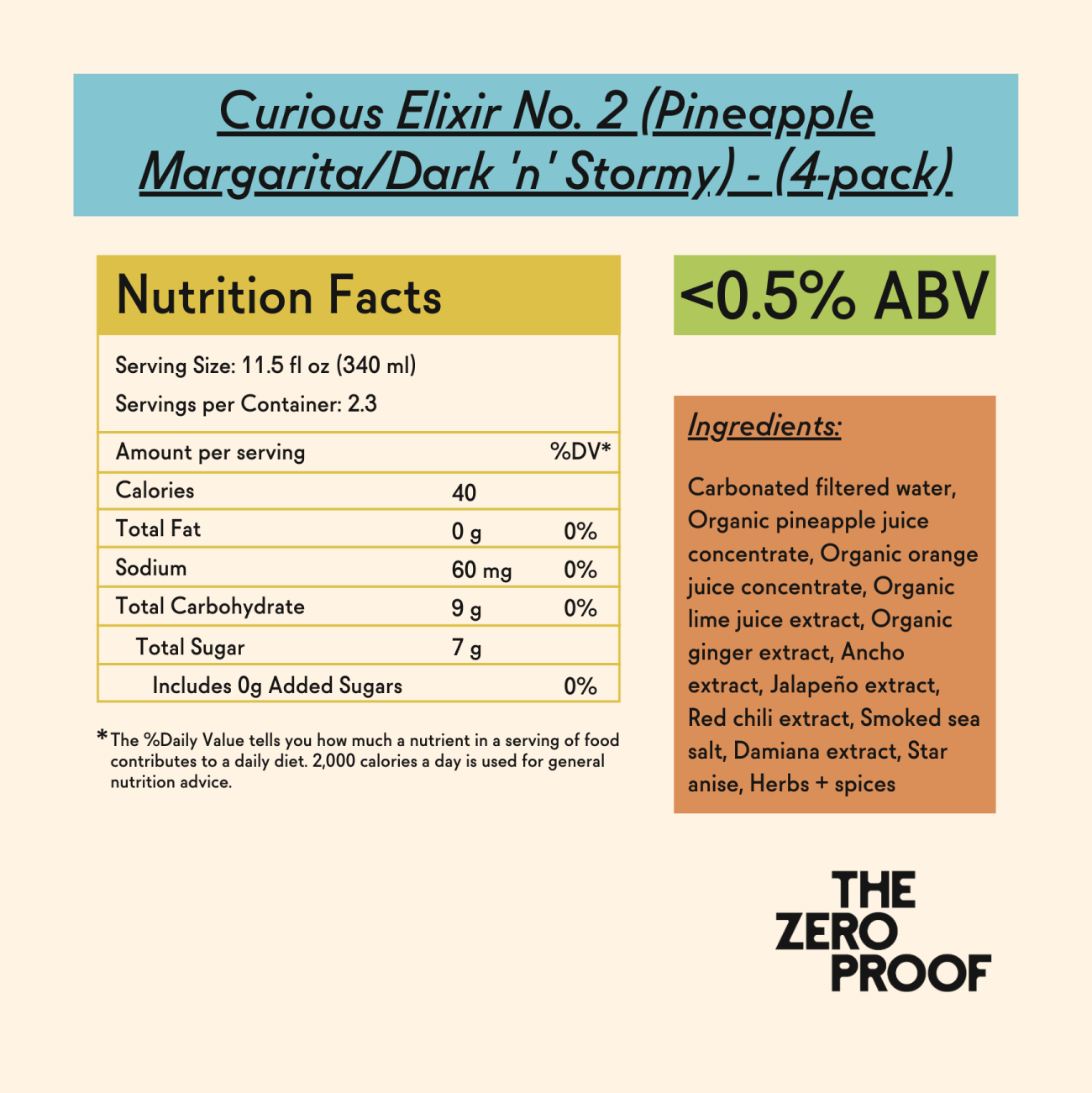 Curious Elixir No. 2 (Pineapple Margarita/Dark 'n' Stormy) - The Zero Proof