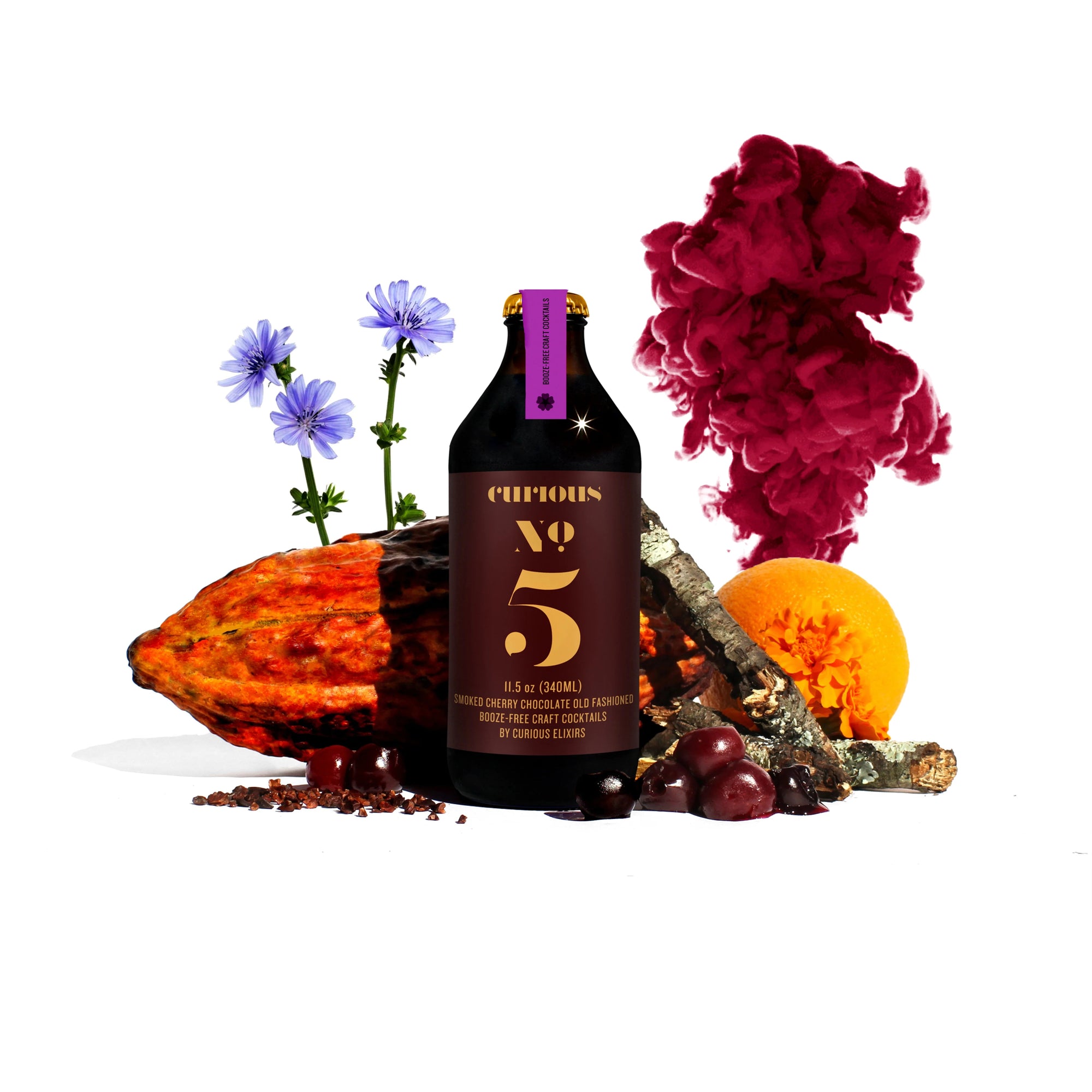 Curious Elixir No. 5 (Smoked Cherry Chocolate Old Fashioned) - The Zero Proof