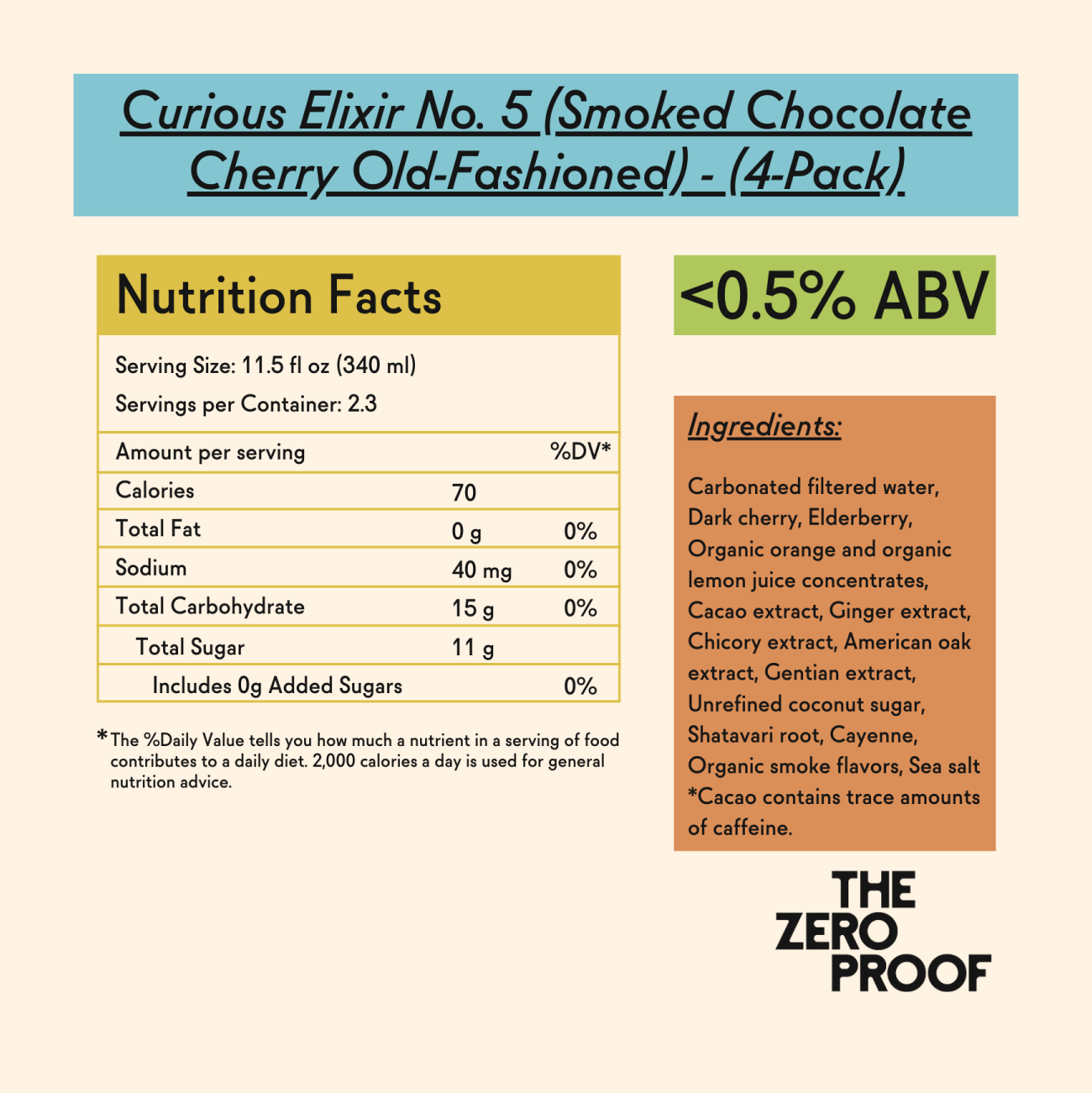 Curious Elixir No. 5 (Smoked Cherry Chocolate Old Fashioned) - The Zero Proof