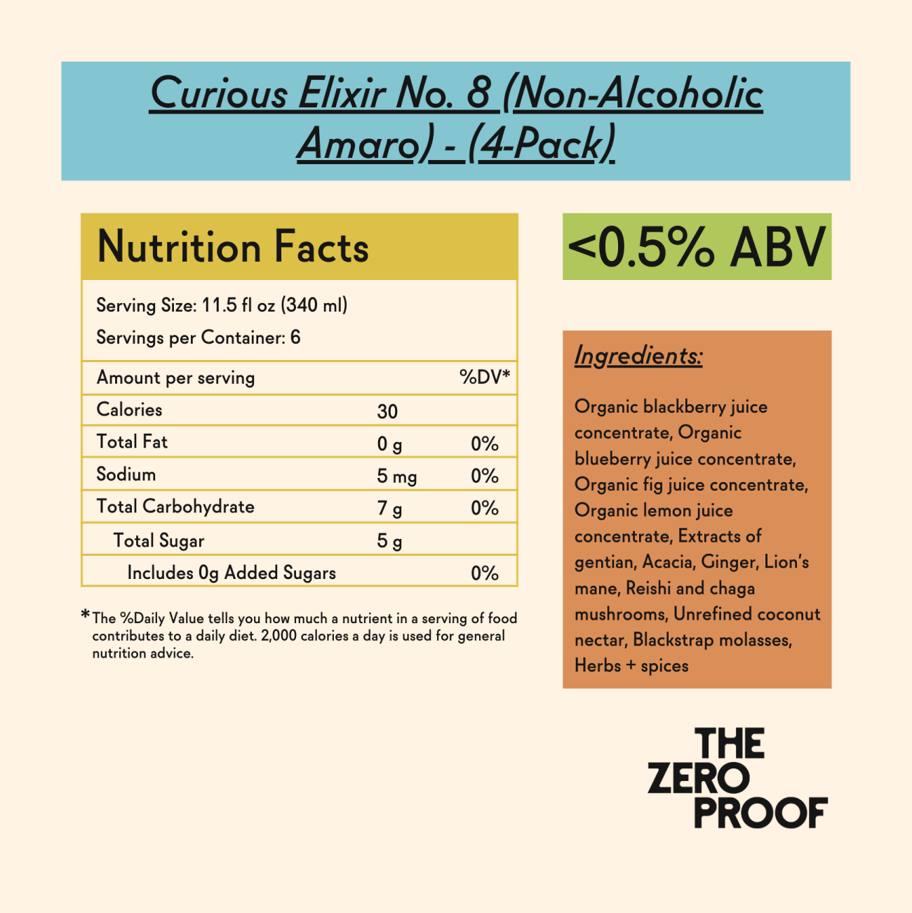 Curious Elixir No. 8 (Limited Edition) Single Bottle - The Zero Proof