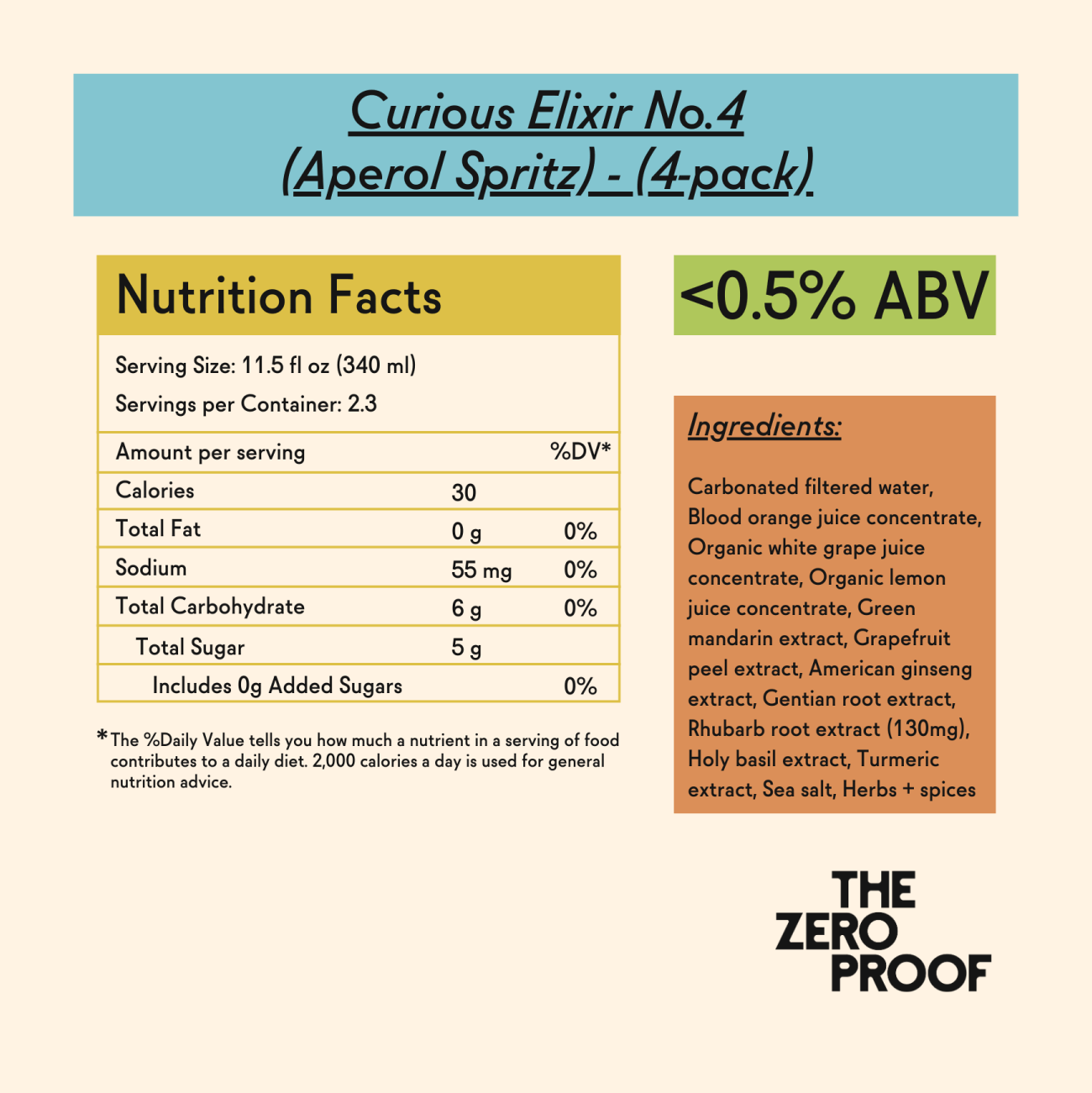 Curious Elixir No.4 (Aperol Spritz) - The Zero Proof