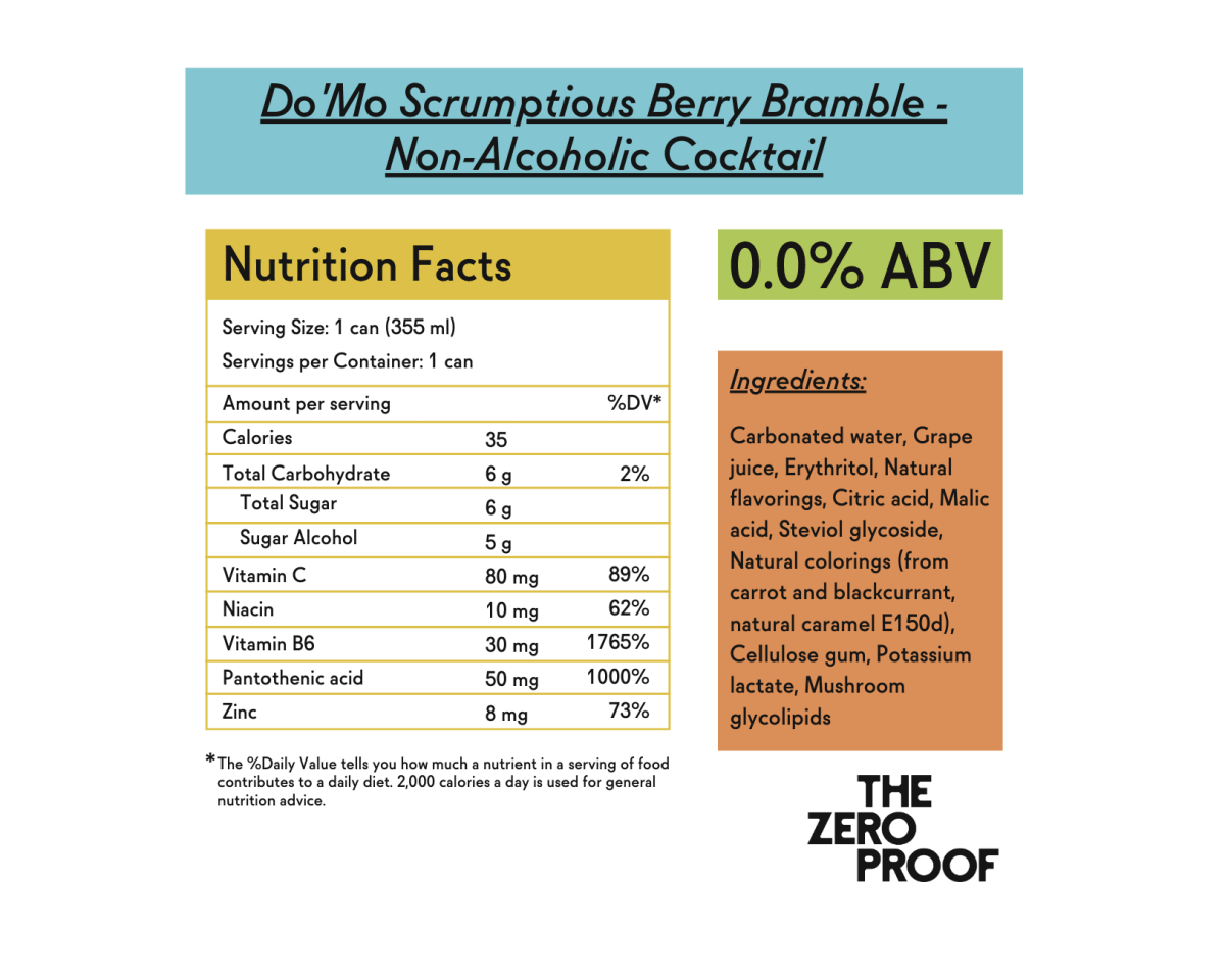 Do'Mo Non - Alcoholic Cocktail - Scrumptious Berry Bramble - The Zero Proof