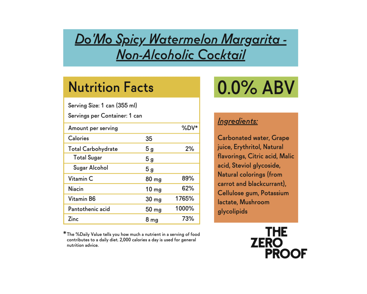 Do'Mo Non - Alcoholic Cocktail - Spicy Watermelon Margarita - The Zero Proof
