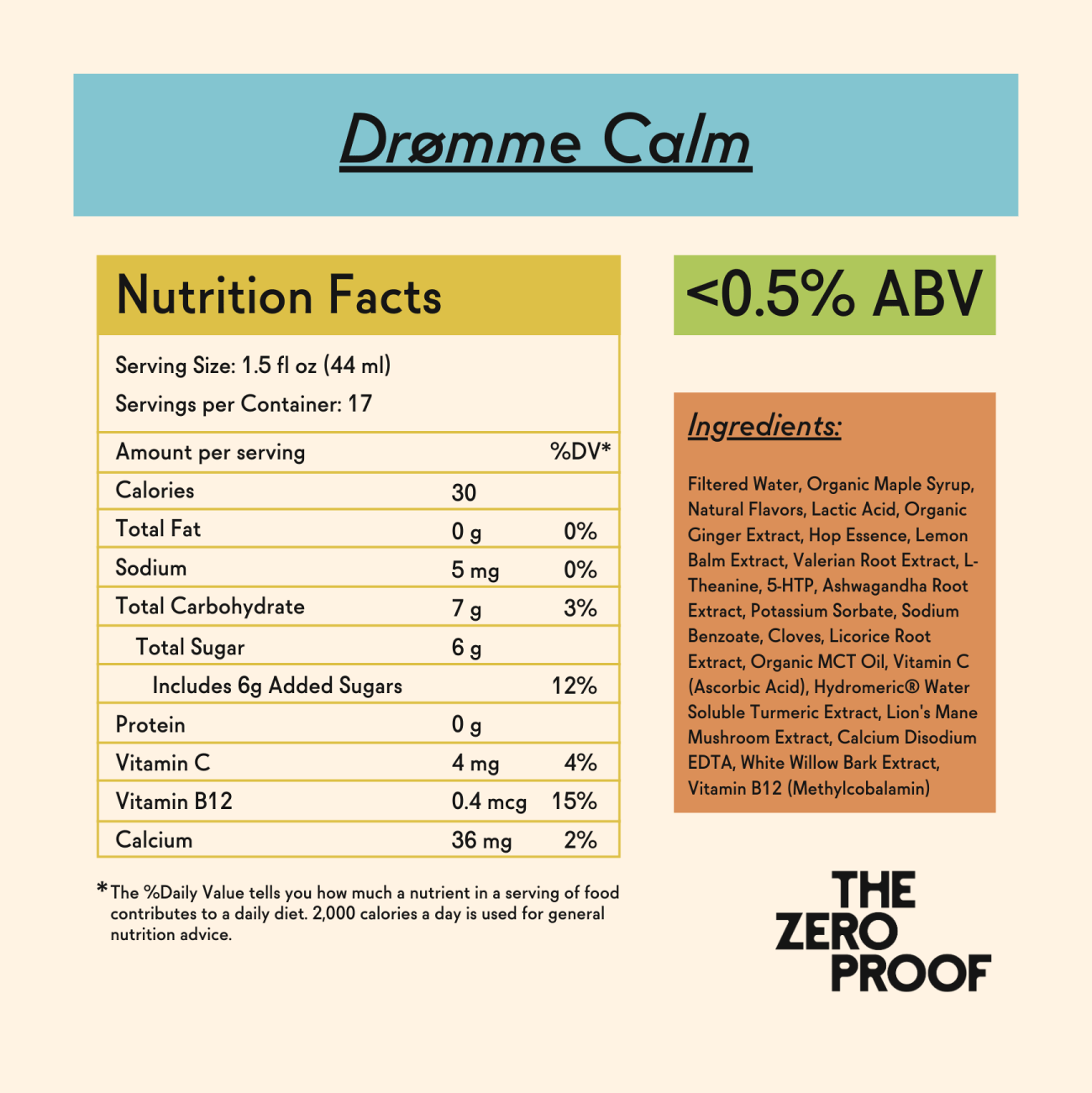 Drømme Calm Zero Proof Elixir - The Zero Proof
